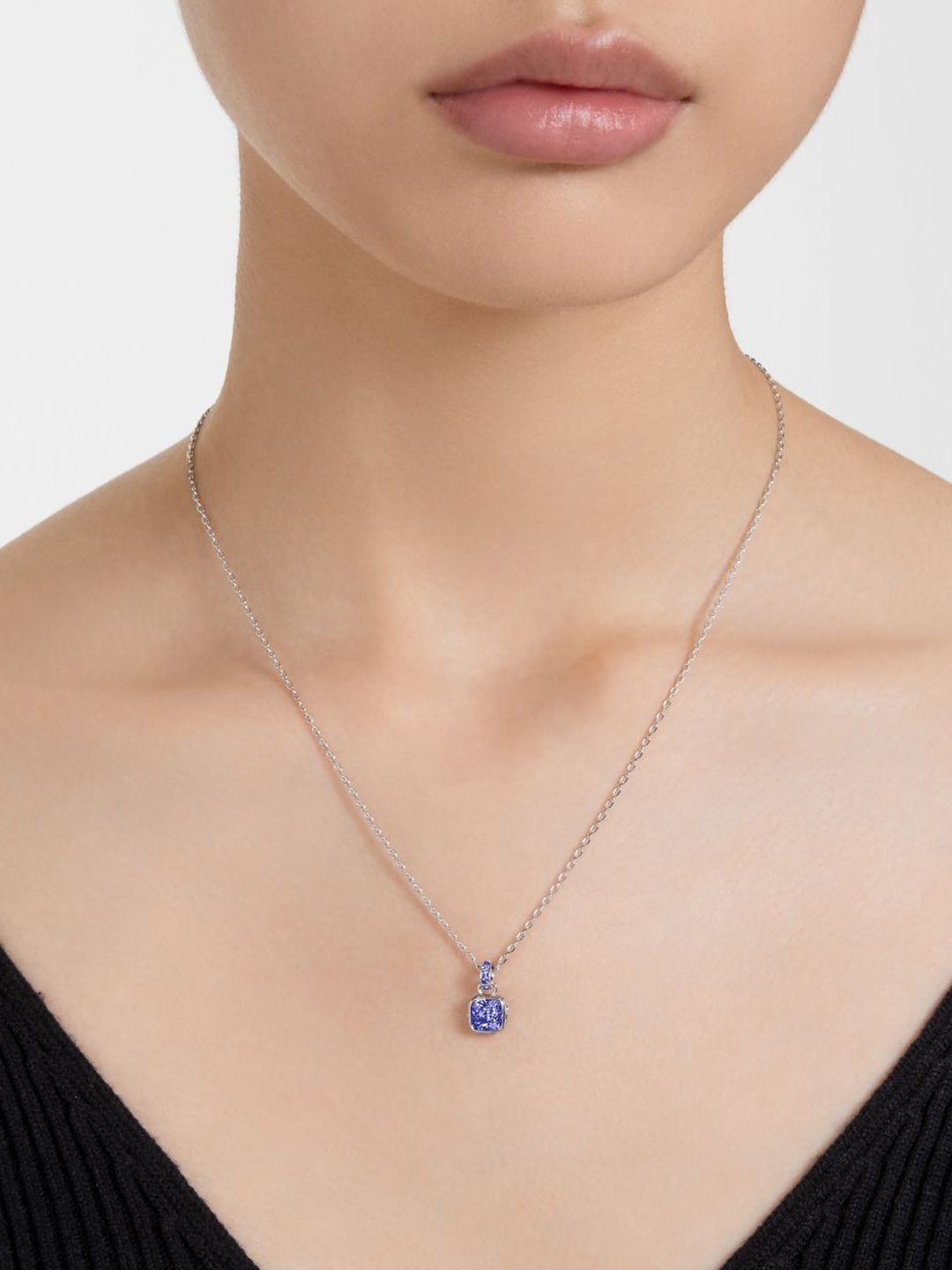 SWAROVSKI Birthstone Rhodium-Plated Crystal-Studded Pendant With Chain-picture-14