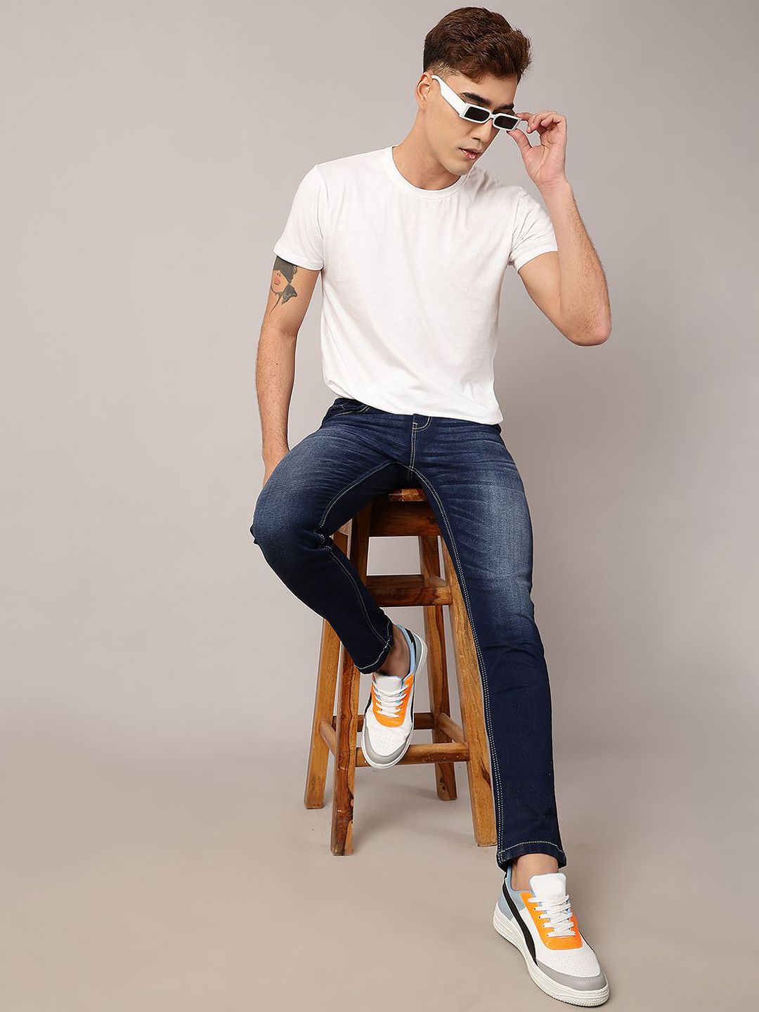 Buy TQS Men Slim Fit Light Fade Stretchable Jeans - Jeans for Men ...