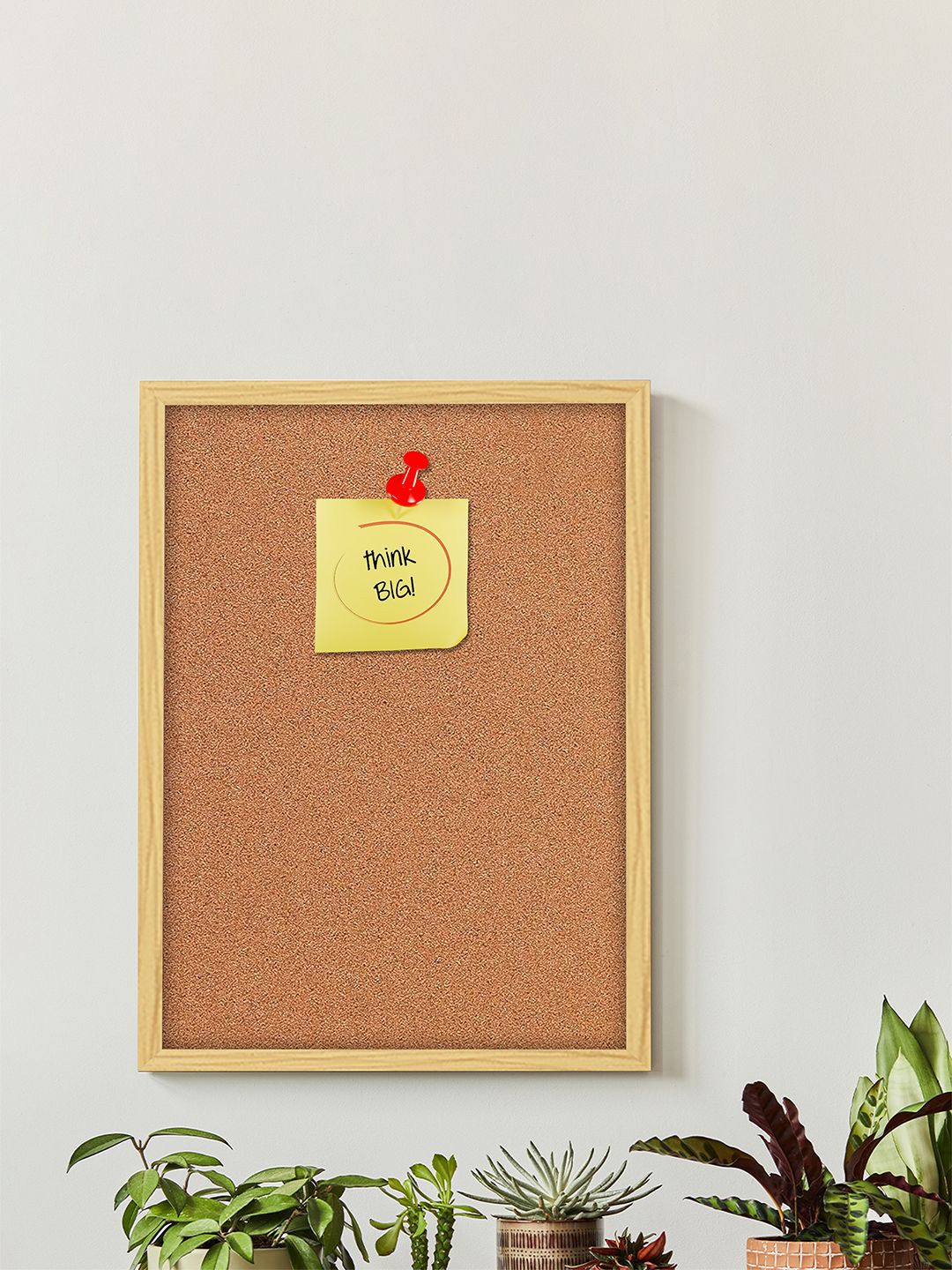 Art Street Beige & Brown Wooden Rectangular Shaped Notice Bulletin Board