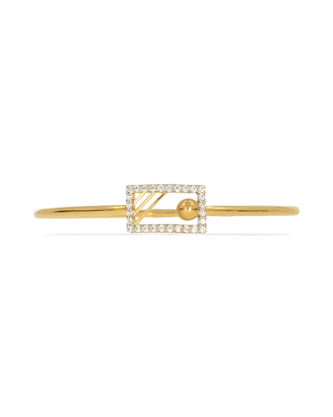 BHIMA 22K BIS Hallmark 916 Purity Yellow Gold Square Stone Studded Adjustable Bangle-picture-14