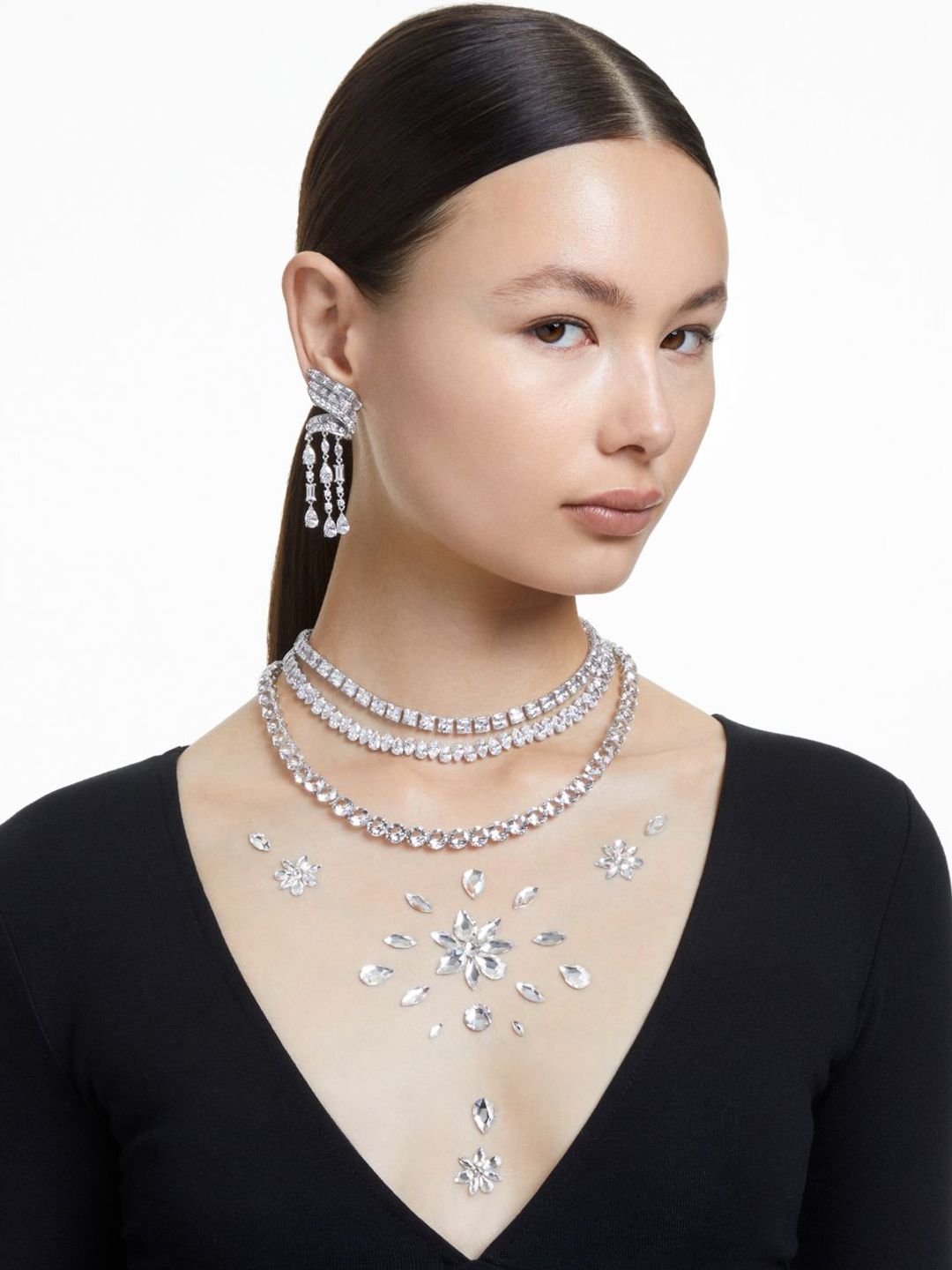 SWAROVSKI Rhodium-Plated Crystal Stone Studded Necklace-picture-43