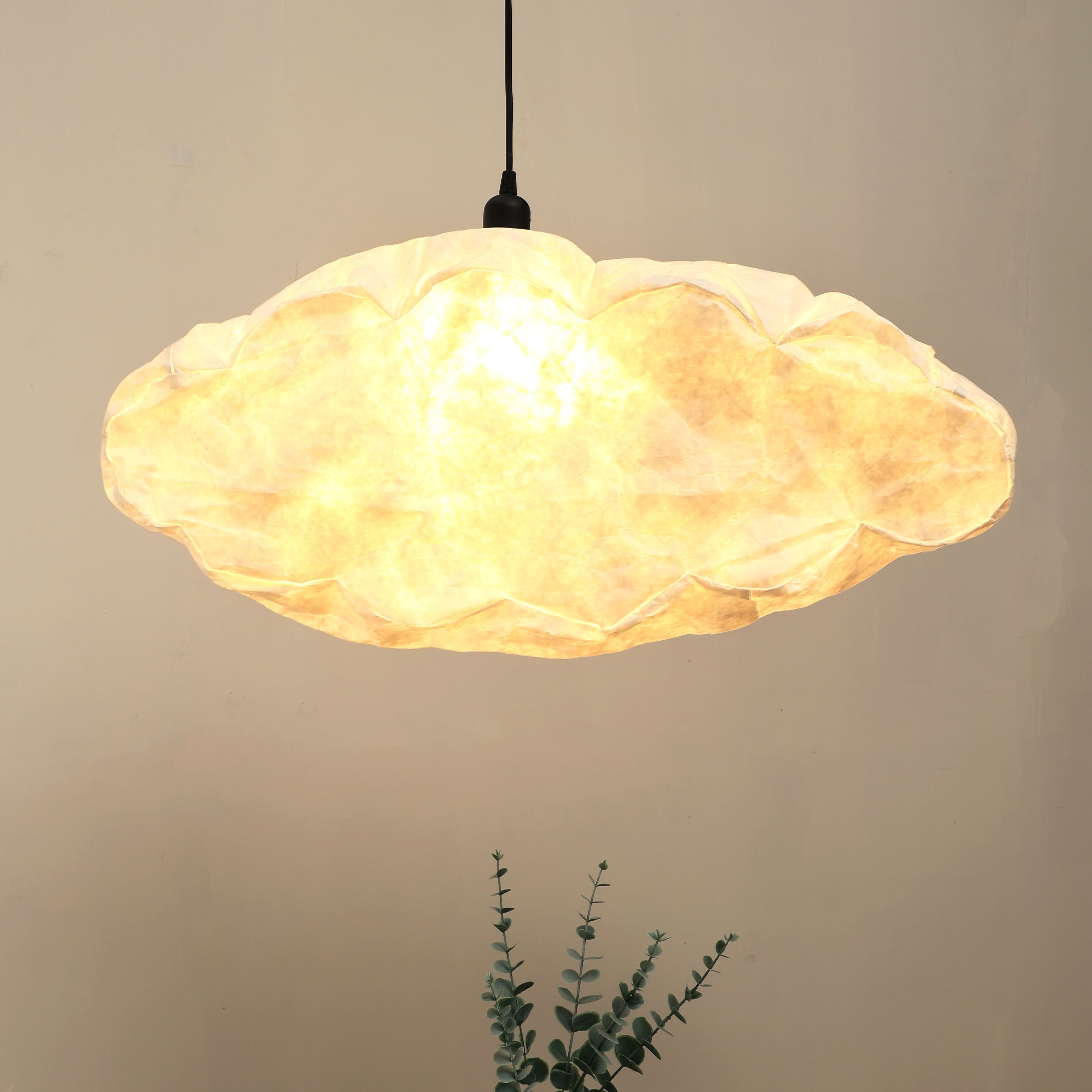 FIG Cloud Pendant Off White & Black Textured Spherical Shaped Ceiling Lamp