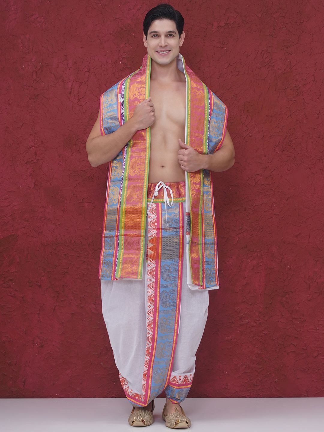 Sethukrishna Mens Jacquard Border Dhotipant-picture-11