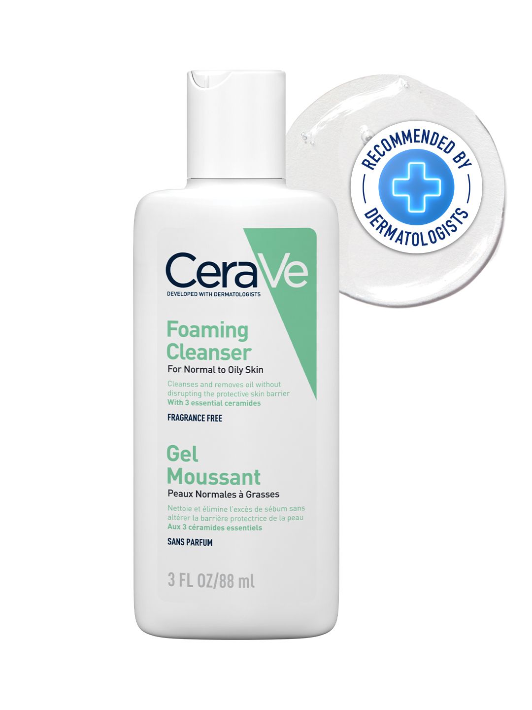 CeraVe Foaming Cleanser with 3-Essential Ceramides for Oily Skin - 88 ml-image-1