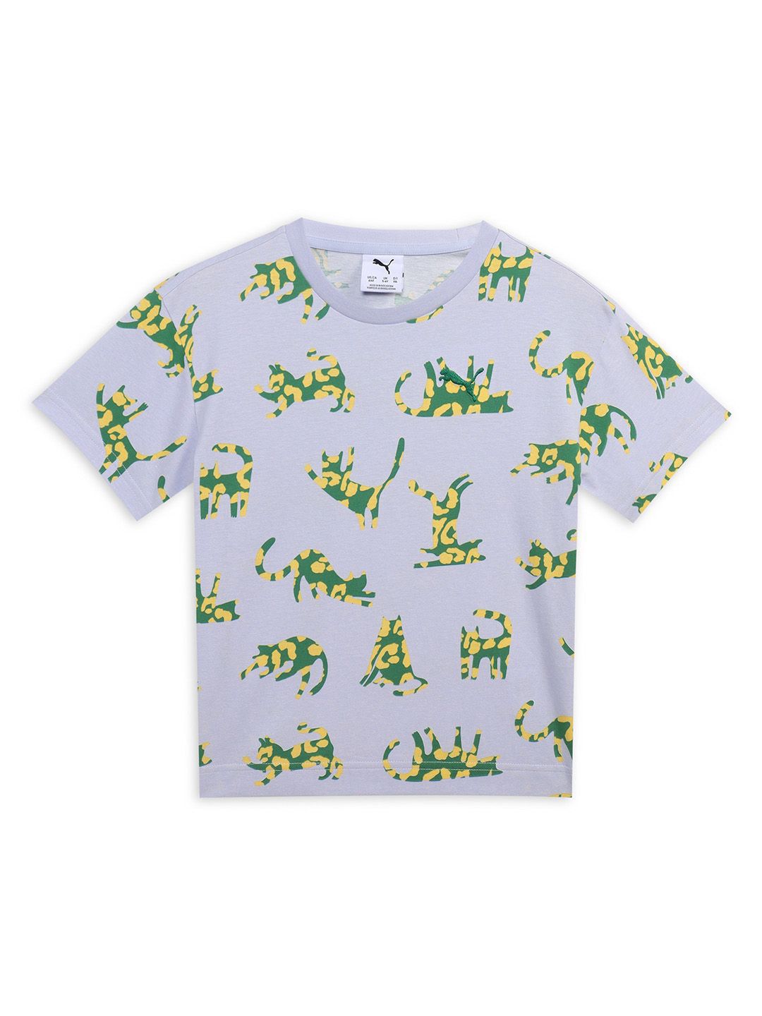 Puma Cats Club Kids Printed Pure Cotton Relaxed Fit Short Sleeve T-Shirt-picture-38