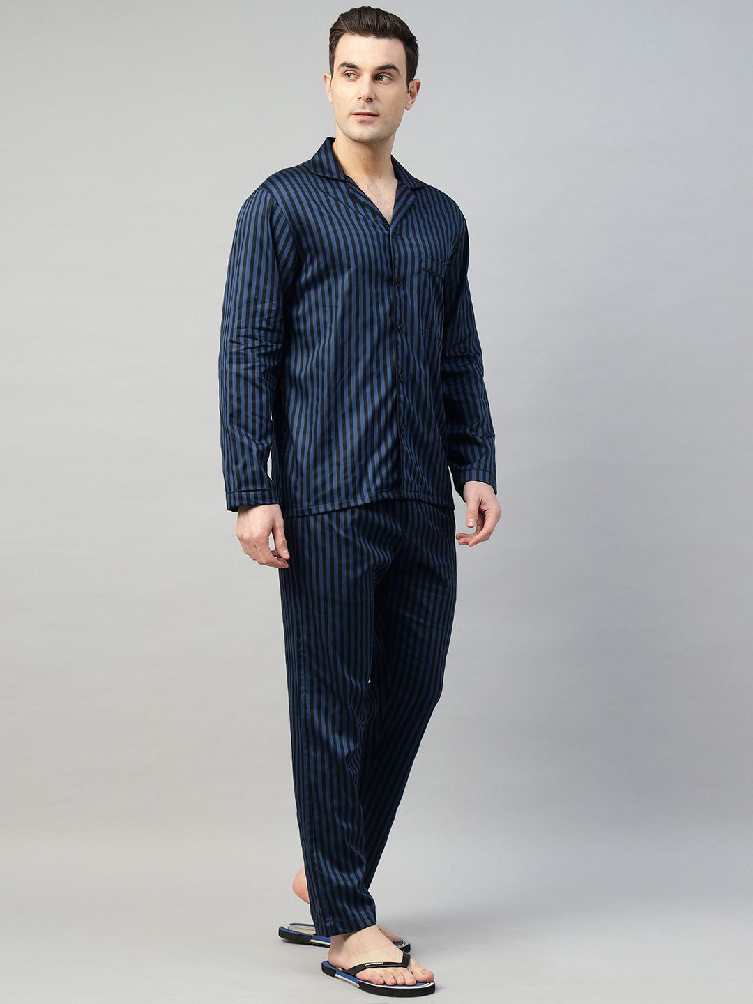 Hancock Men Striped Satin Night suit-picture-54