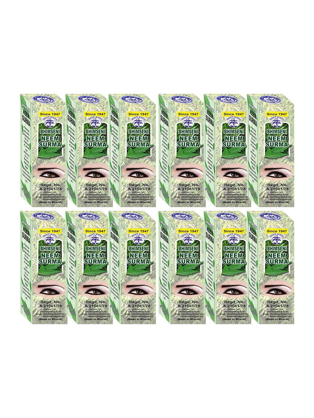 Bhimseni Karyalay Set Of 12 Neem Surma With Triphala Bhasm- 0.72 g Each-picture-17