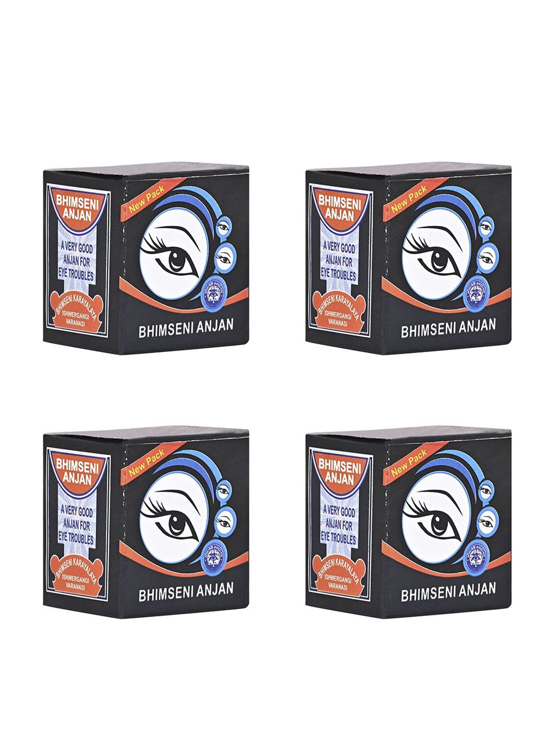 Bhimseni Karyalay Set Of 4 Anjan With Ghee & Chandan - 1.1 g Each