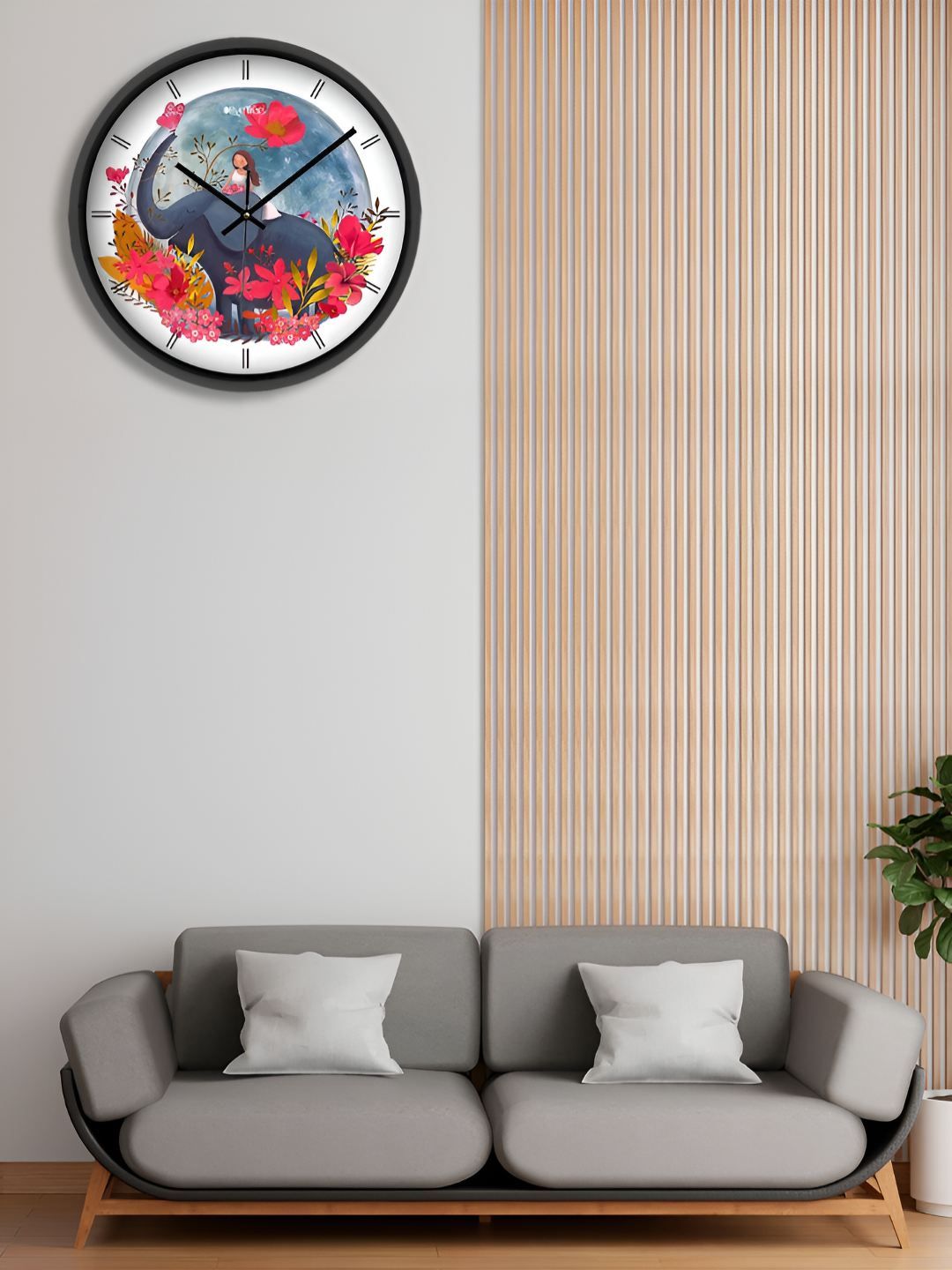 OLIVE TREE Black & Red Printed Contemporary Wall Clock-picture-16