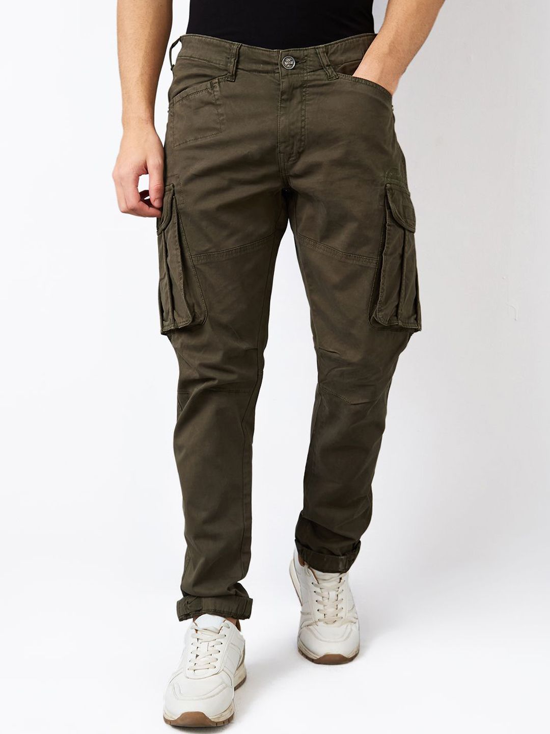 SPYKAR Men Regular Fit Mid Rise Cotton Cargo-image-11