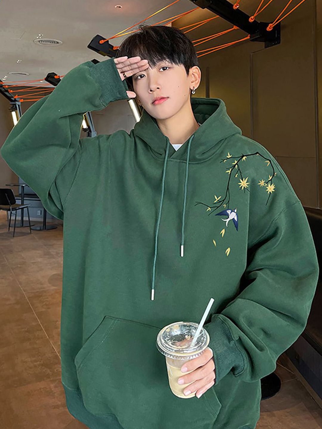 StyleCast x Revolte Men Printed Hooded Sweatshirt-picture-12