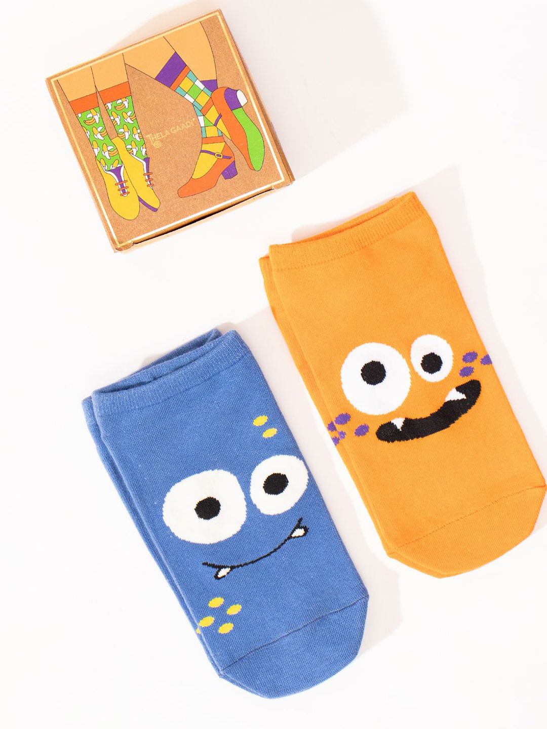 Thela Gaadi Kids Pack Of 2 Patterned Ankle-Length Socks-image-14