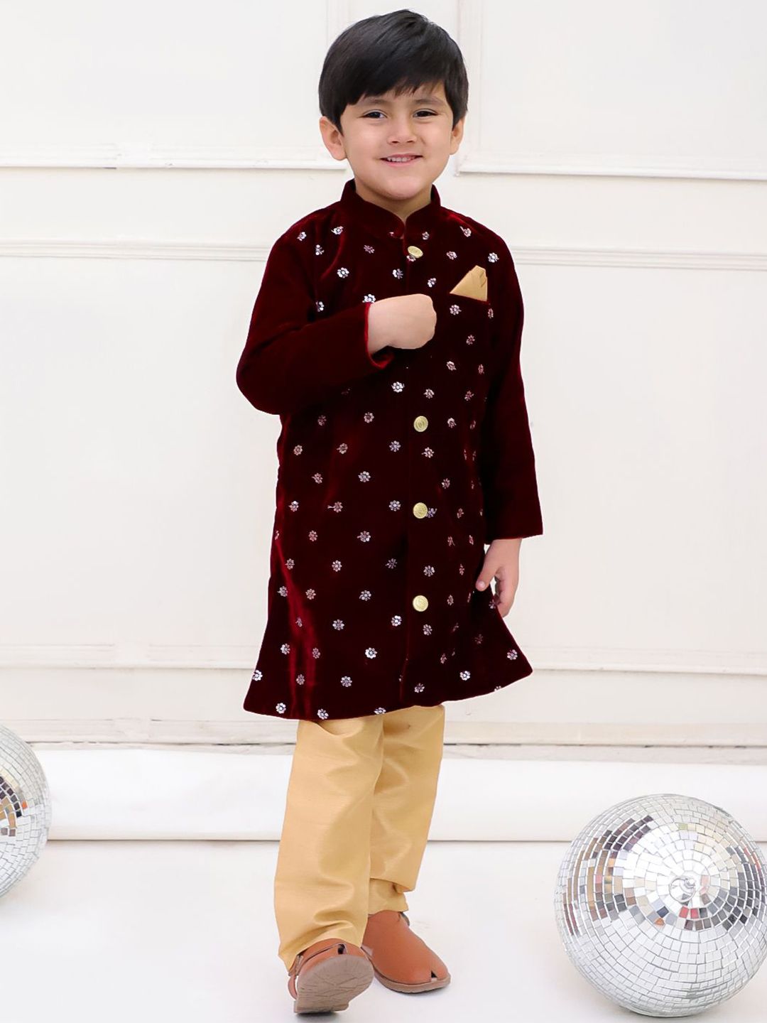 kid1 KID1Boys EmbroideredSherwani Set-picture-37