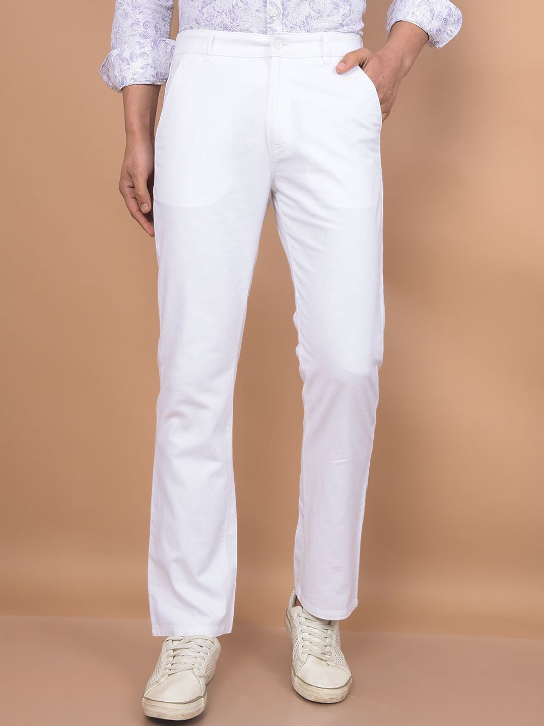 Crimsoune Club Men Cotton Mid-Rise Slim Fit Flat-Front Chinos Trousers-picture-21