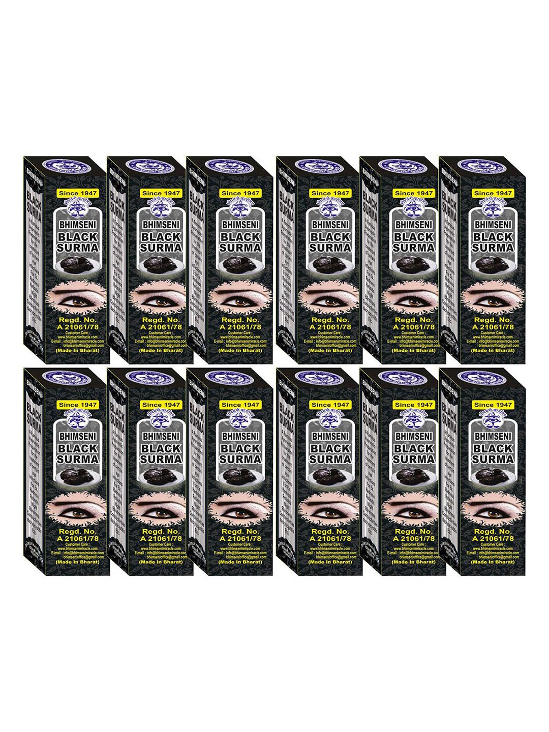 Bhimseni Karyalay Set Of 12 Black Surma With Triphala Bhasm- 0.72 g Each-picture-35