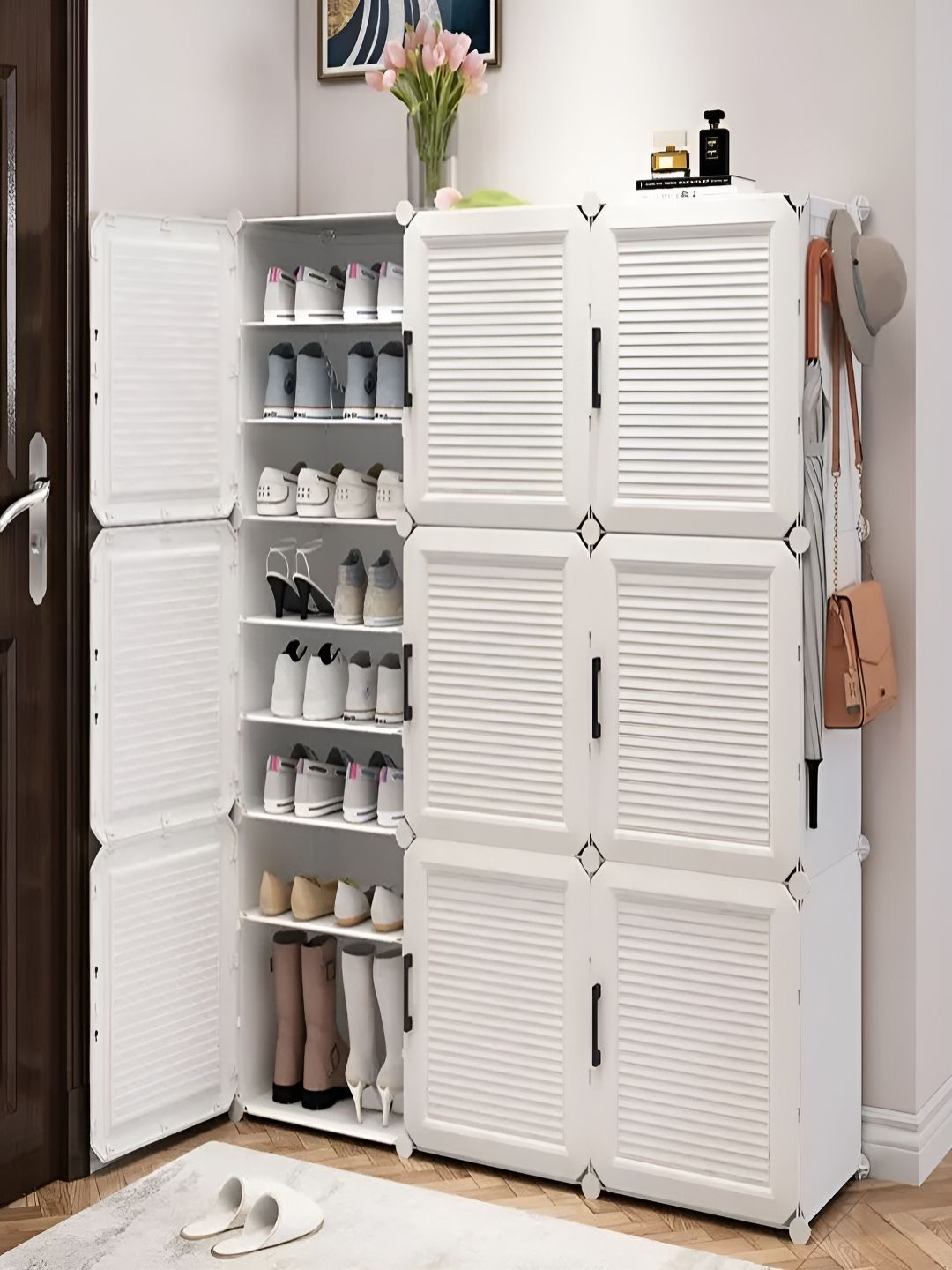 Sasimo White Set of 1 Water Resistant Shoes Organiser Organisers-image-44