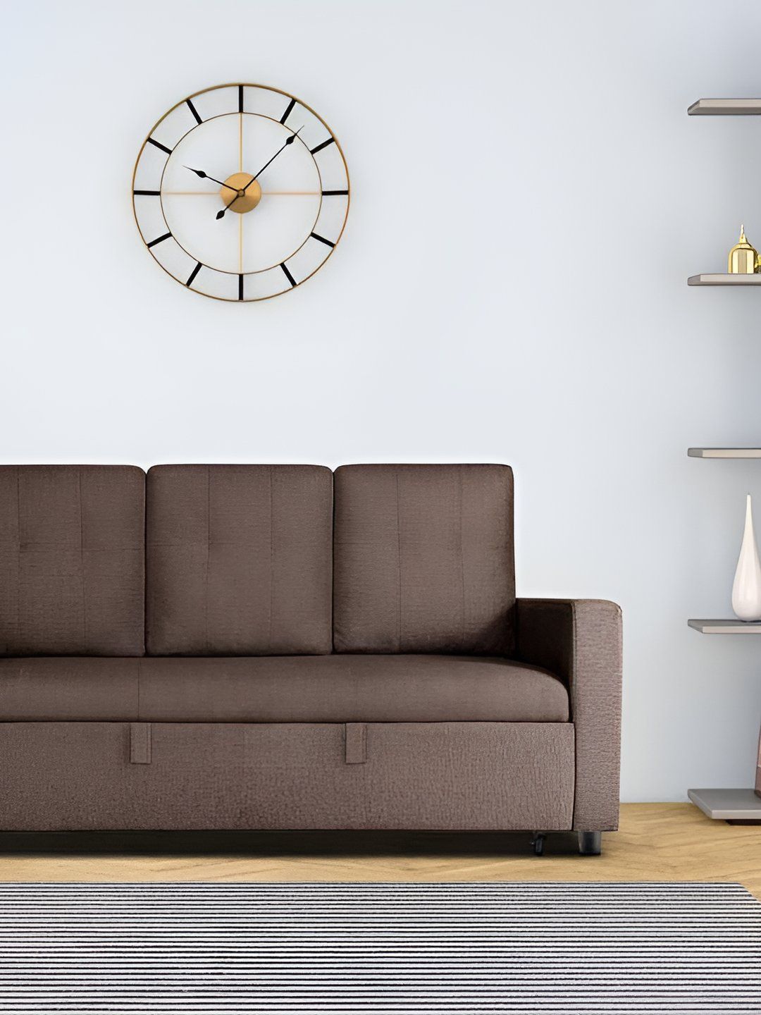 Duroflex Ease 3 SeaterSofa Cum Bed With Pullout Mechanism Saddle Dark Brown Finish-image-5