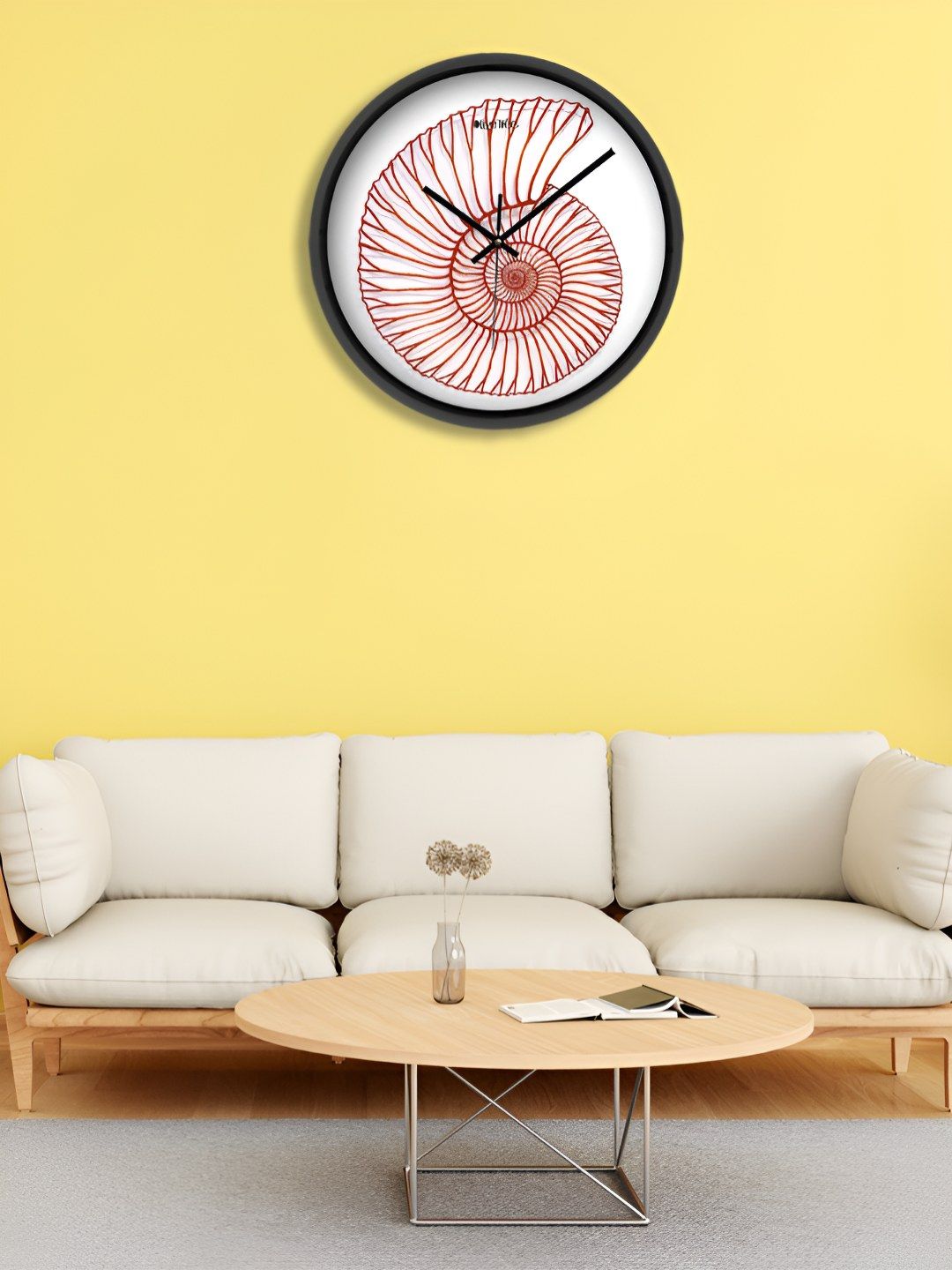 OLIVE TREE Black & Orange Printed Contemporary Wall Clock-picture-11