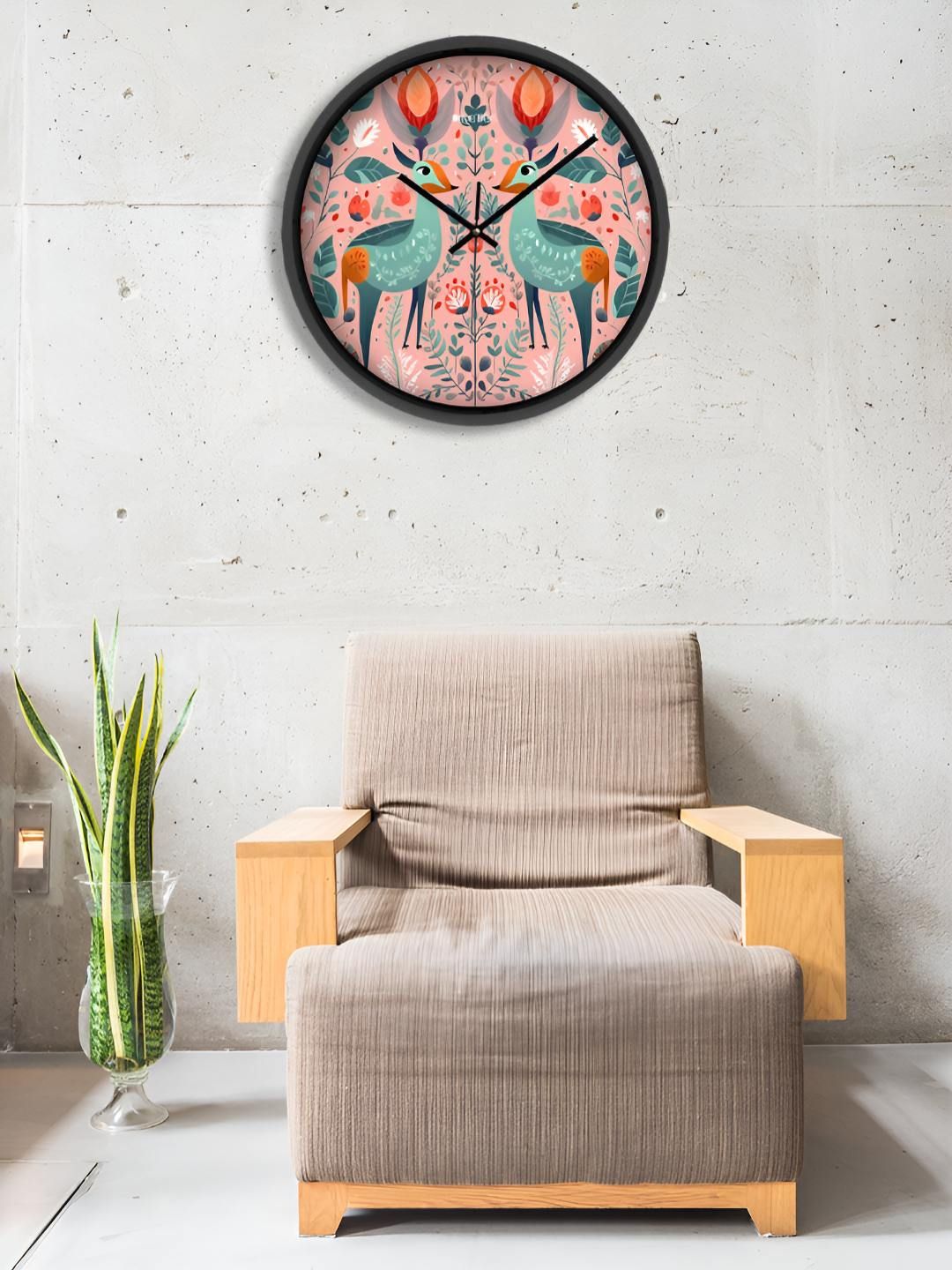 OLIVE TREE Black & Blue Printed Contemporary Wall Clock-picture-31