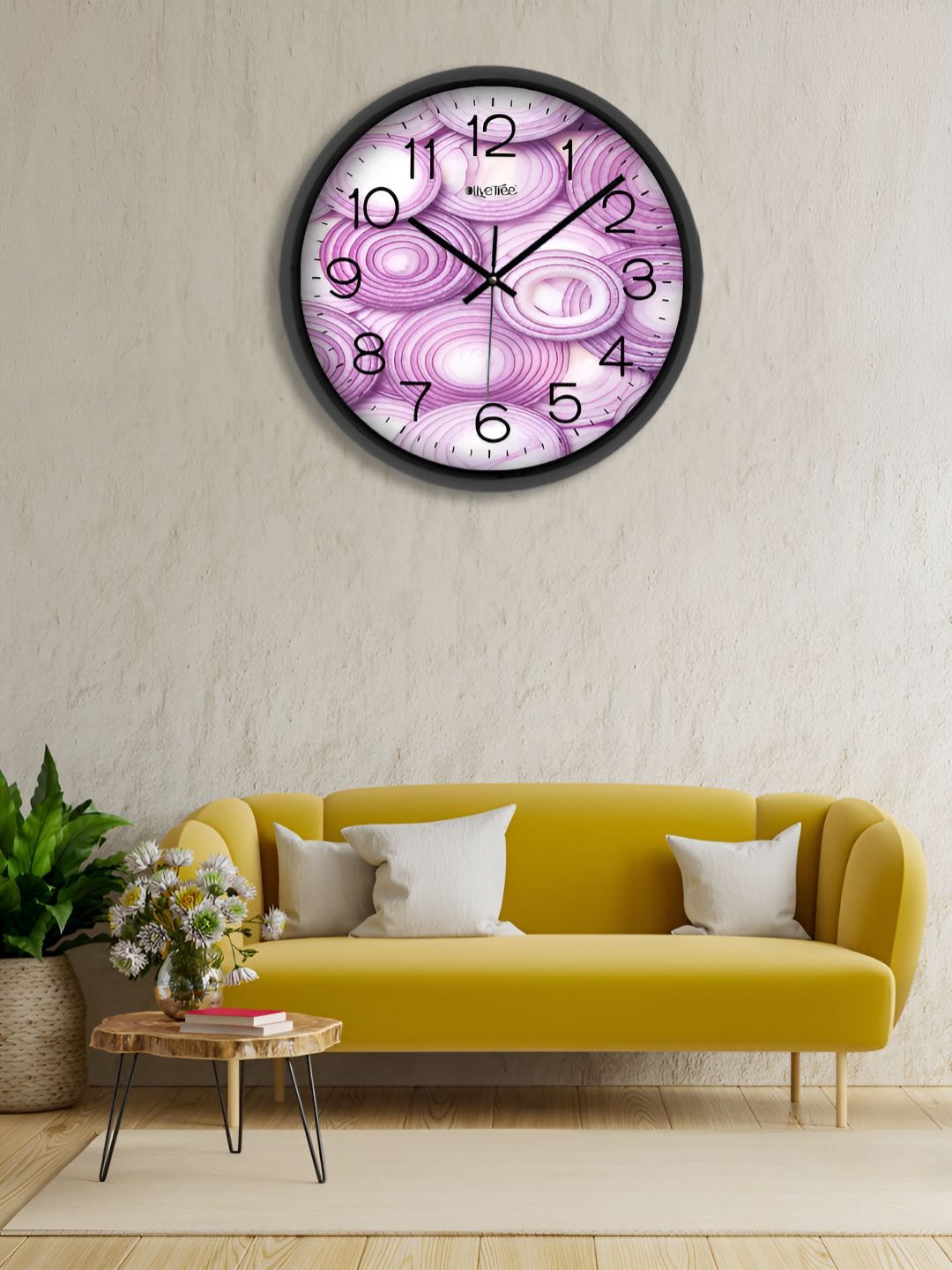 OLIVE TREE Black & White Printed Contemporary Wall Clock-picture-13