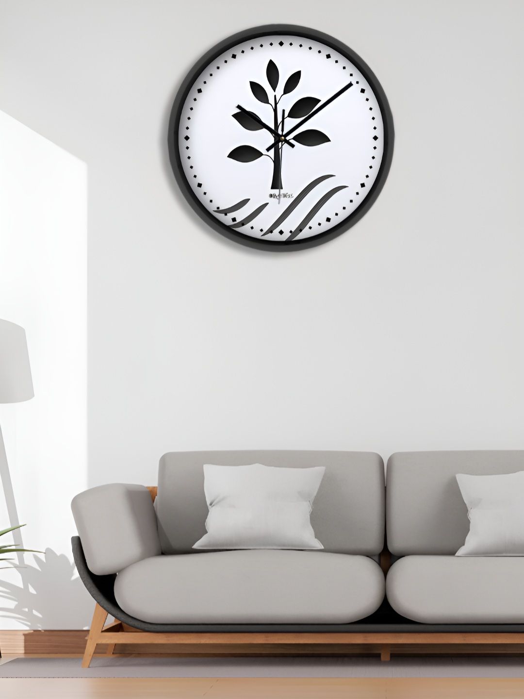 OLIVE TREE Black & White Printed Contemporary Wall Clock-picture-40