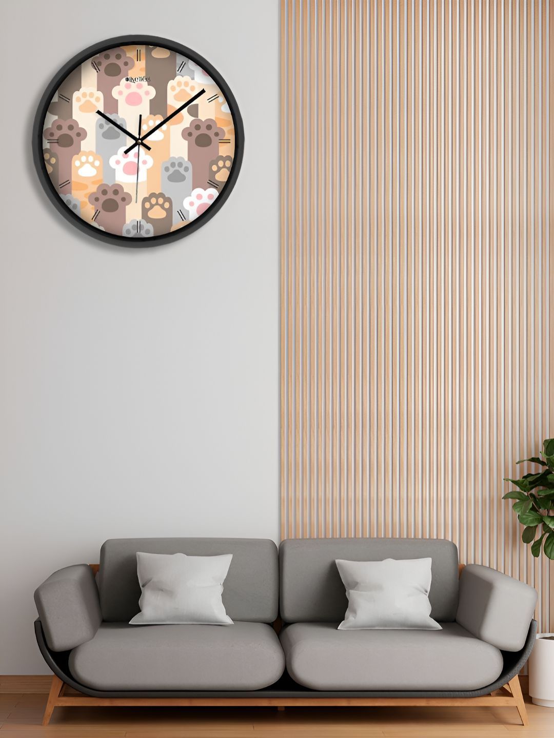 OLIVE TREE Black & Orange Printed Contemporary Wall Clock-picture-10