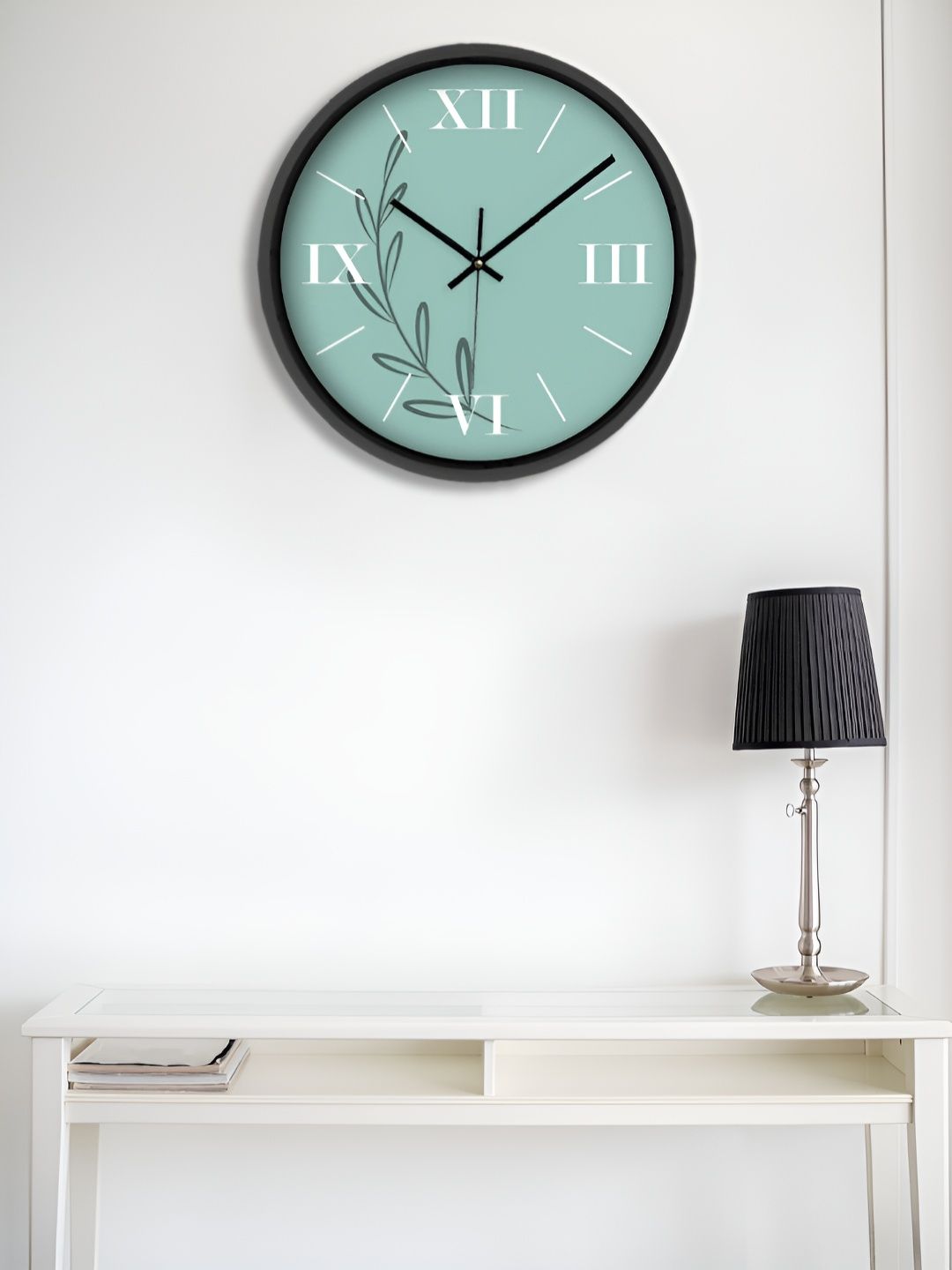 OLIVE TREE Black & Green Printed Contemporary Wall Clock-picture-33