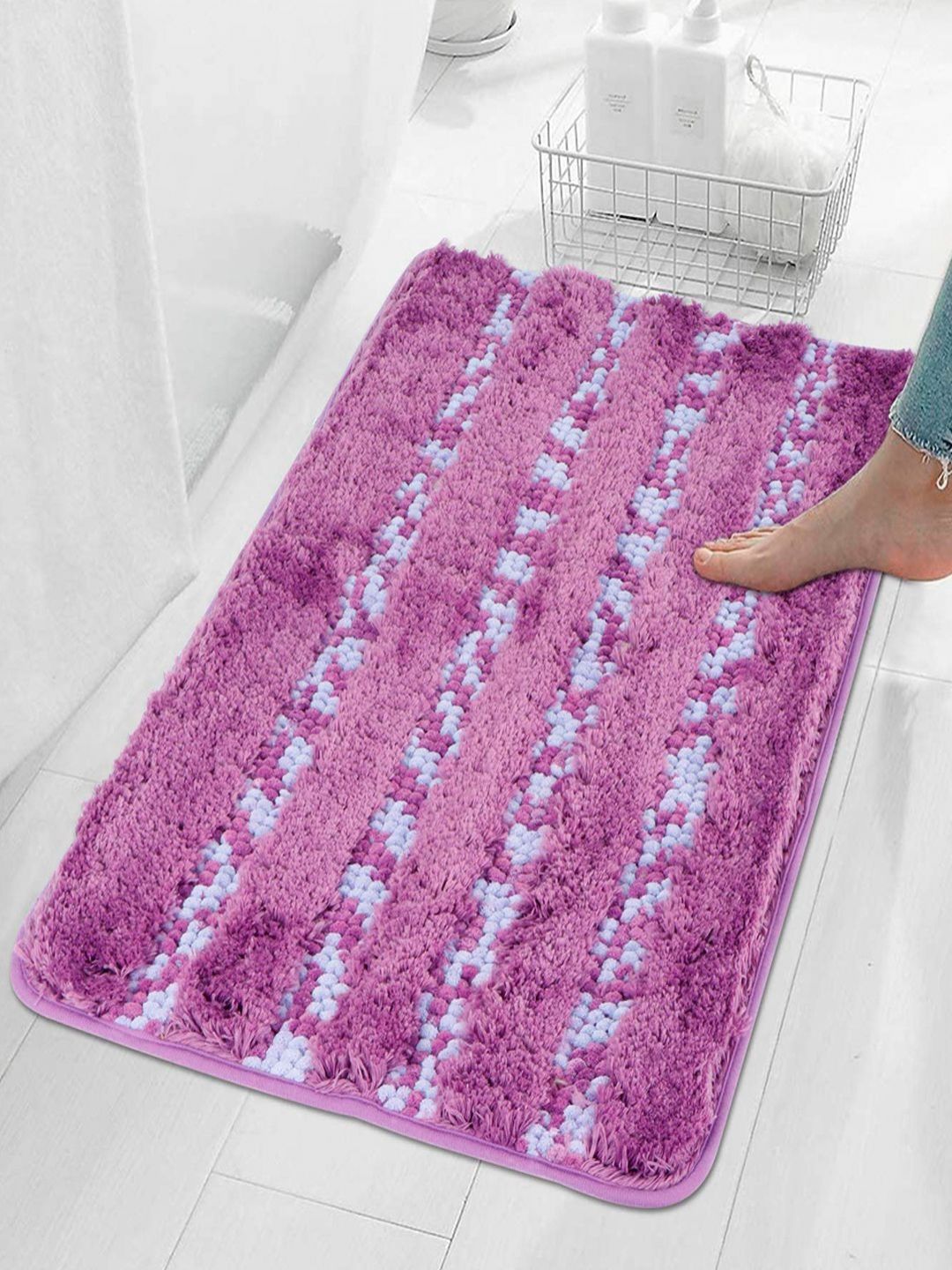 HOKIPO Large 50x80cm Soft Microfiber Bathroom Mats Purple AR-3478-PR-picture-21