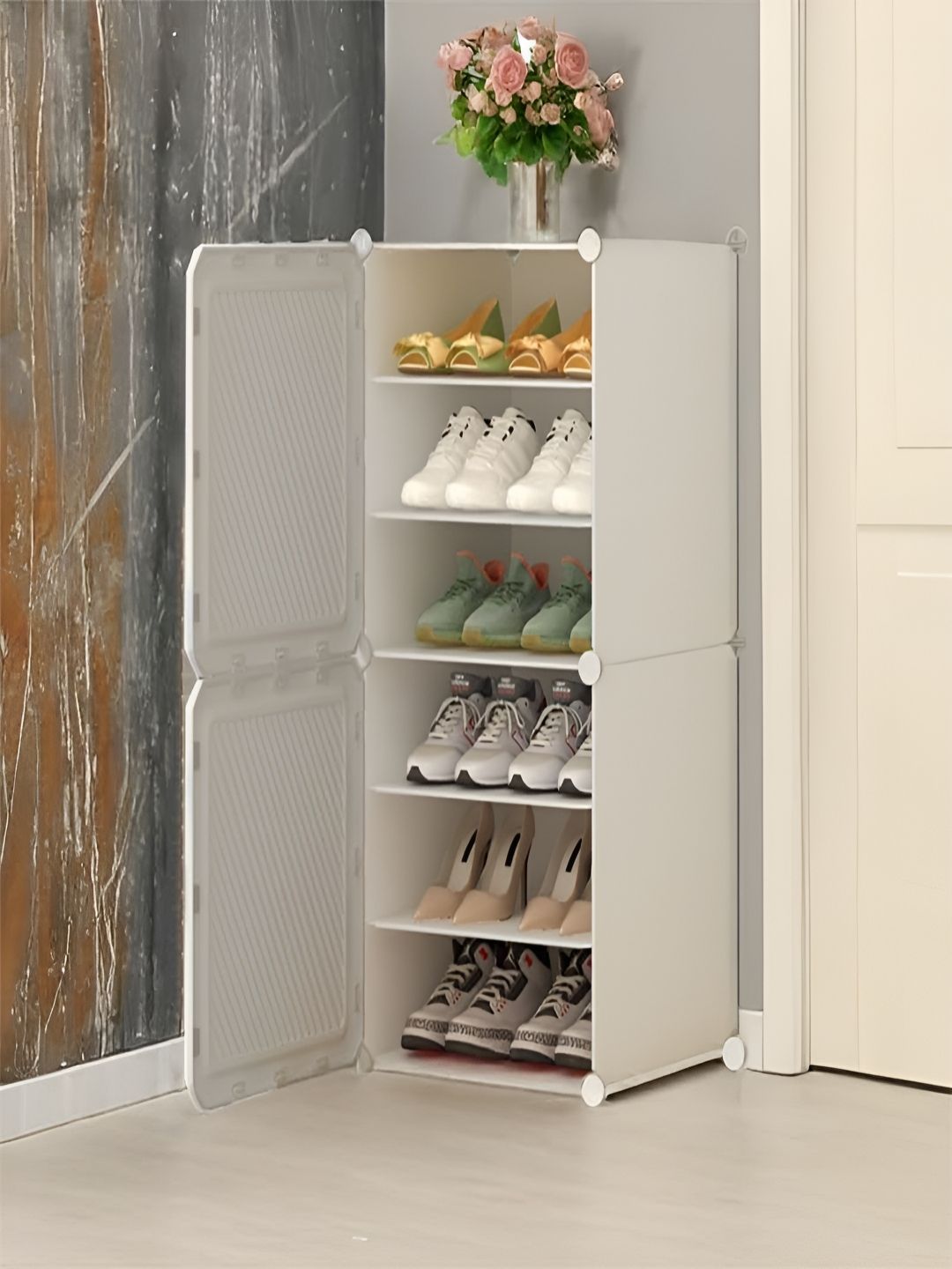 Sasimo White Set of 1 Water Resistant Shoes Organiser Organisers-picture-13