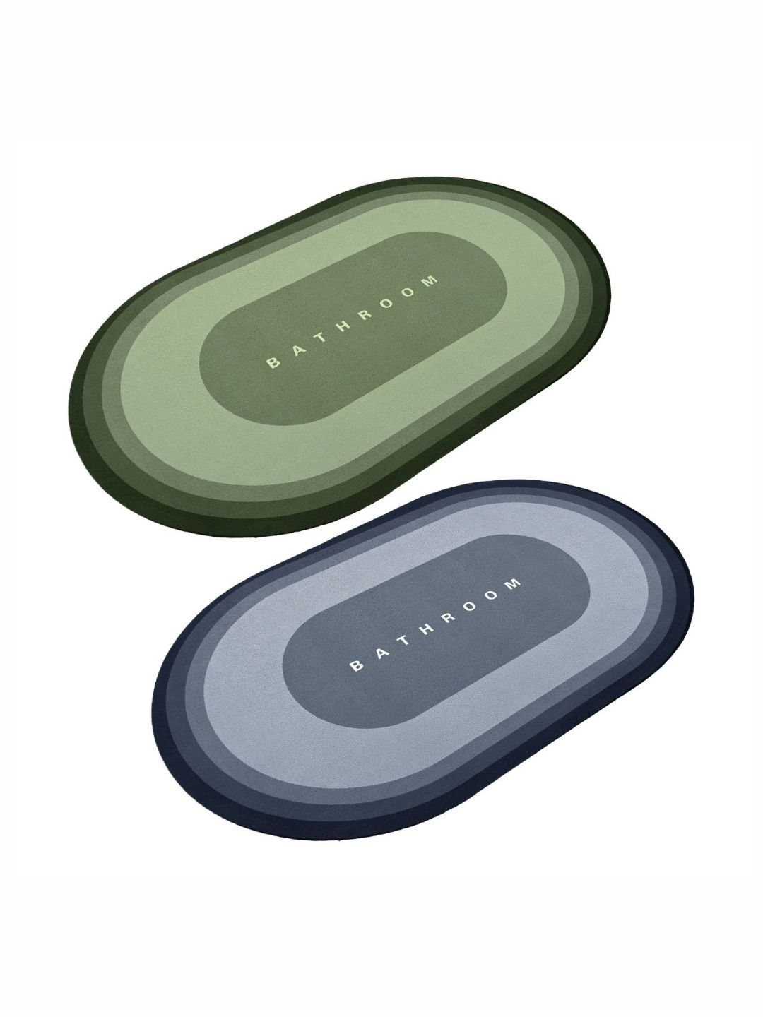 Cortina Green & Blue 2 Pieces Printed Silicon 300 GSM Bath Rugs-picture-51