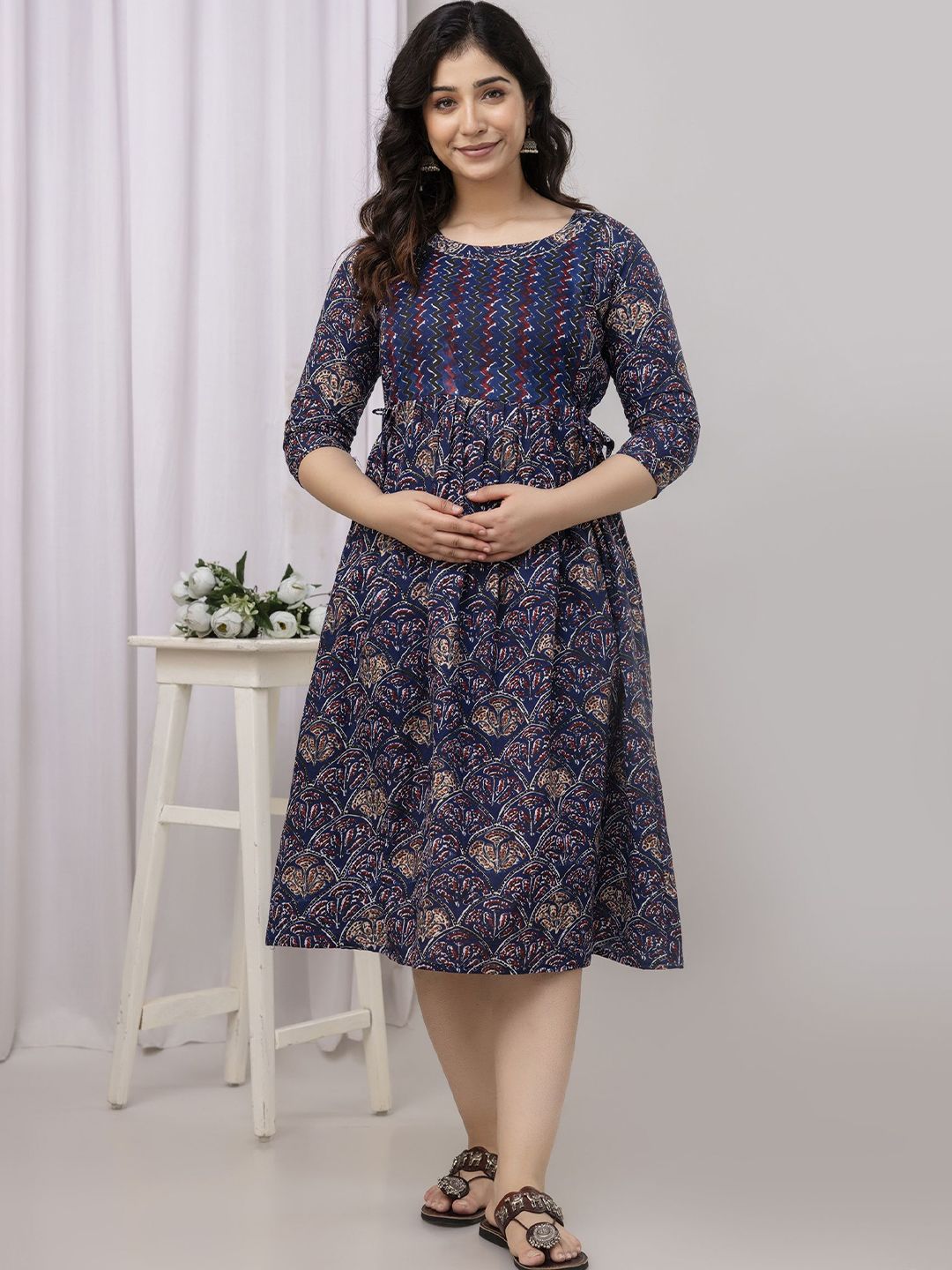 mad fury Print Maternity Maxi Dress