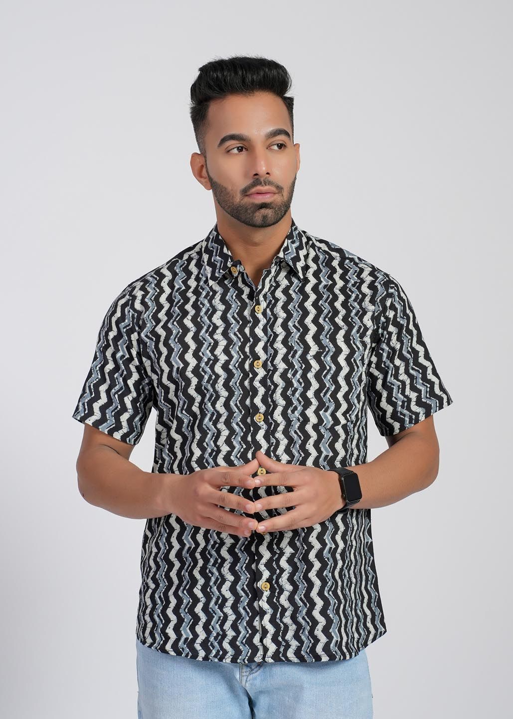 Cotton Curio Men Comfort Opaque Printed Casual Shirt-picture-14