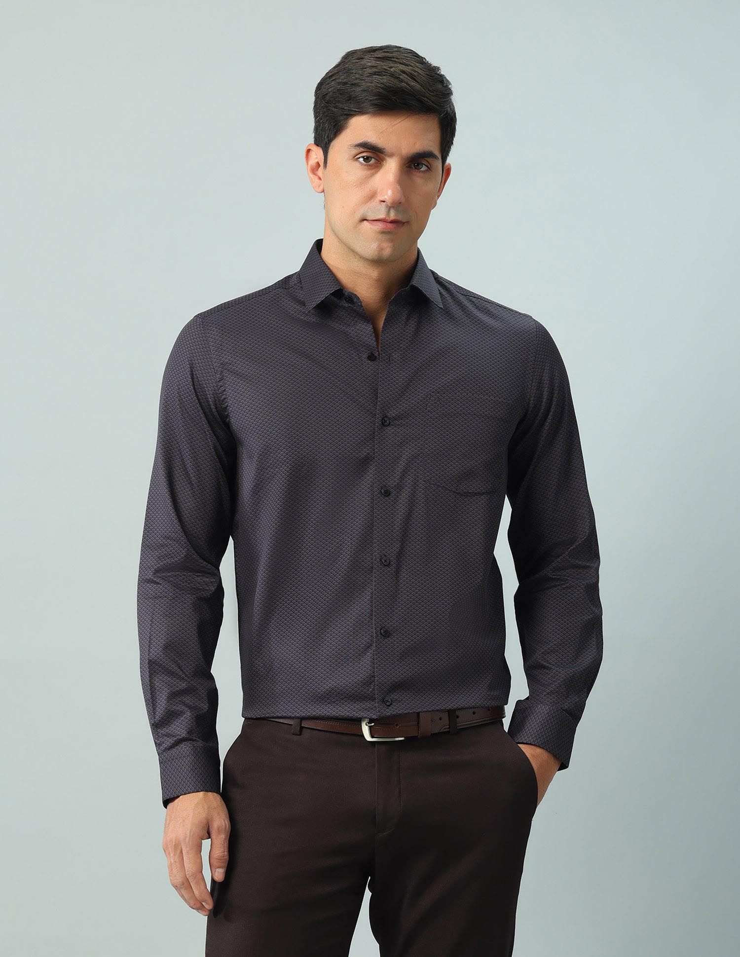 Arrow Men Slim Fit Spread Collar Floral Printed Cotton Formal Shirt-picture-33