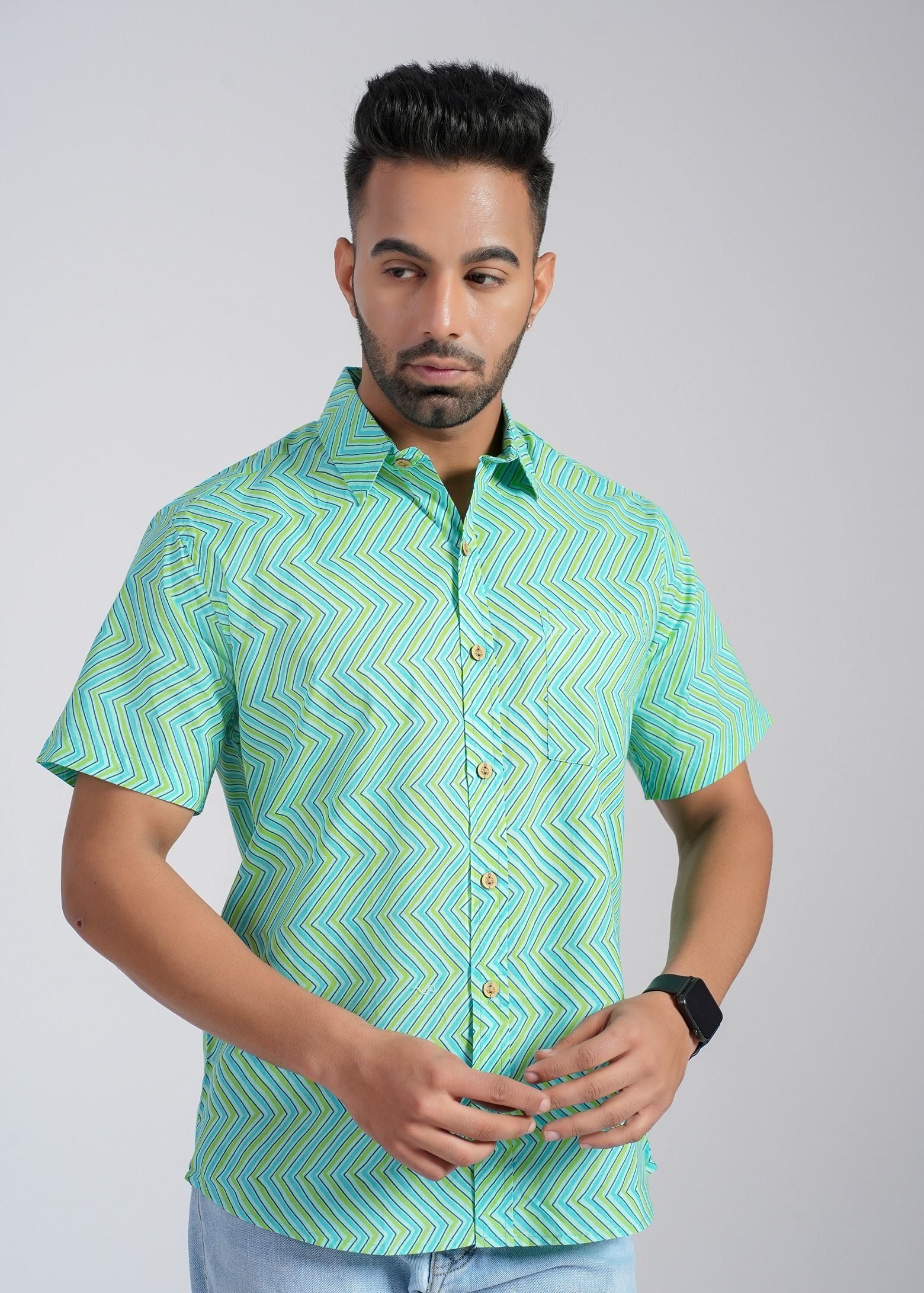 Cotton Curio Men Comfort Opaque Printed Casual Shirt-picture-15