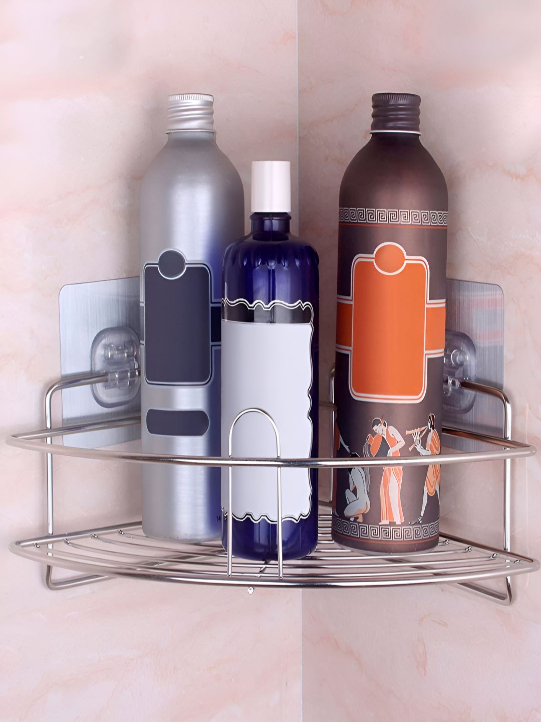 HOKIPO Silver-Toned Solid Stainless Steel Bathroom Caddy-image-23