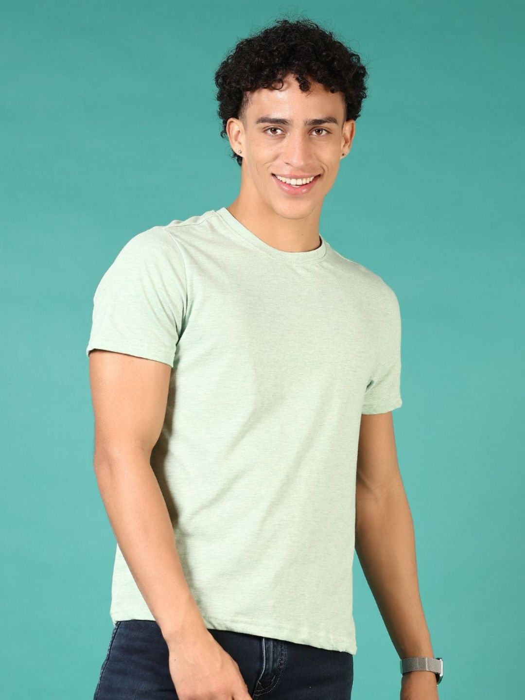 V-Mart Men Solid Round Neck Cotton T-shirt-picture-35