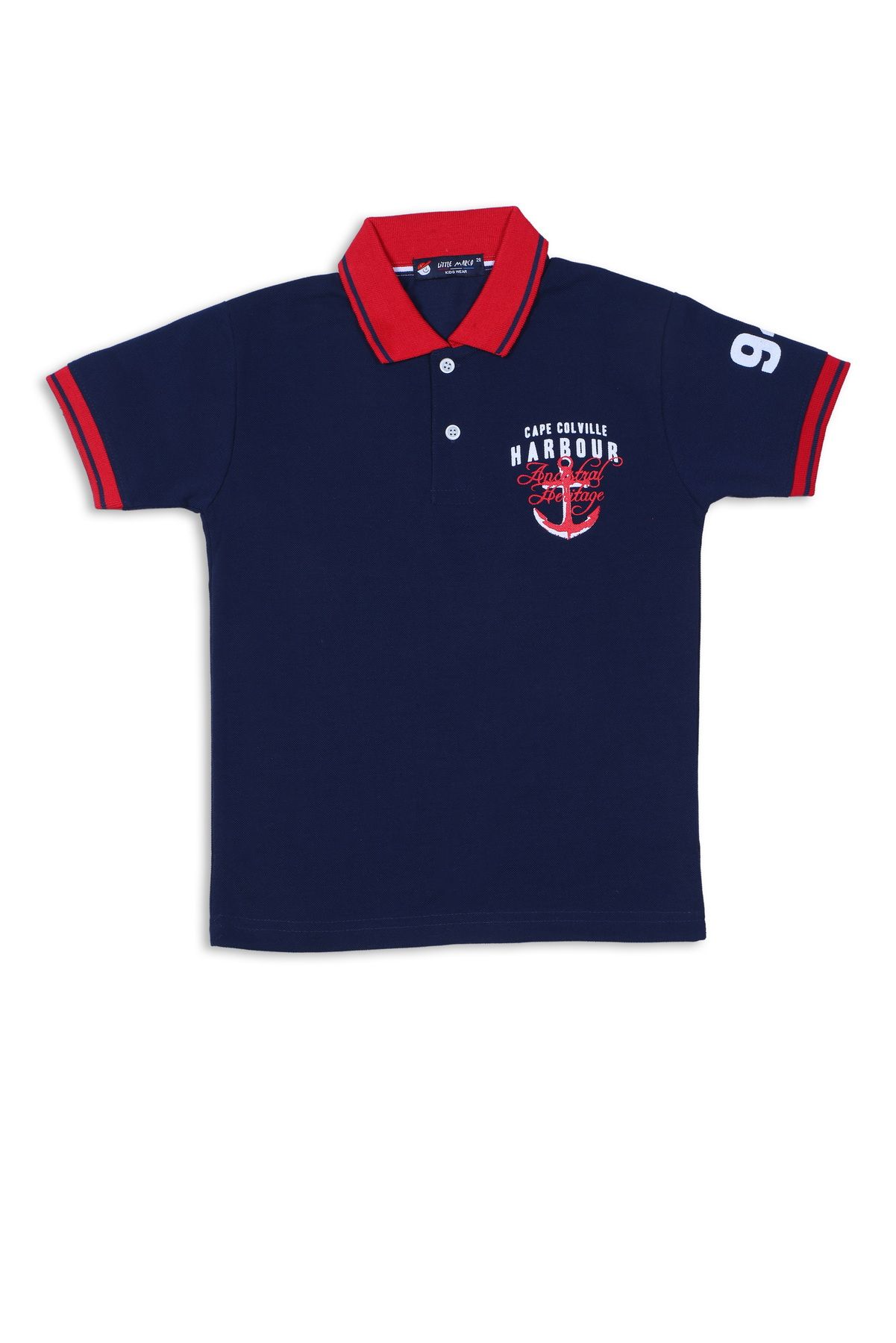 Little Marco Boys Polo Collar Applique T-shirt-picture-57