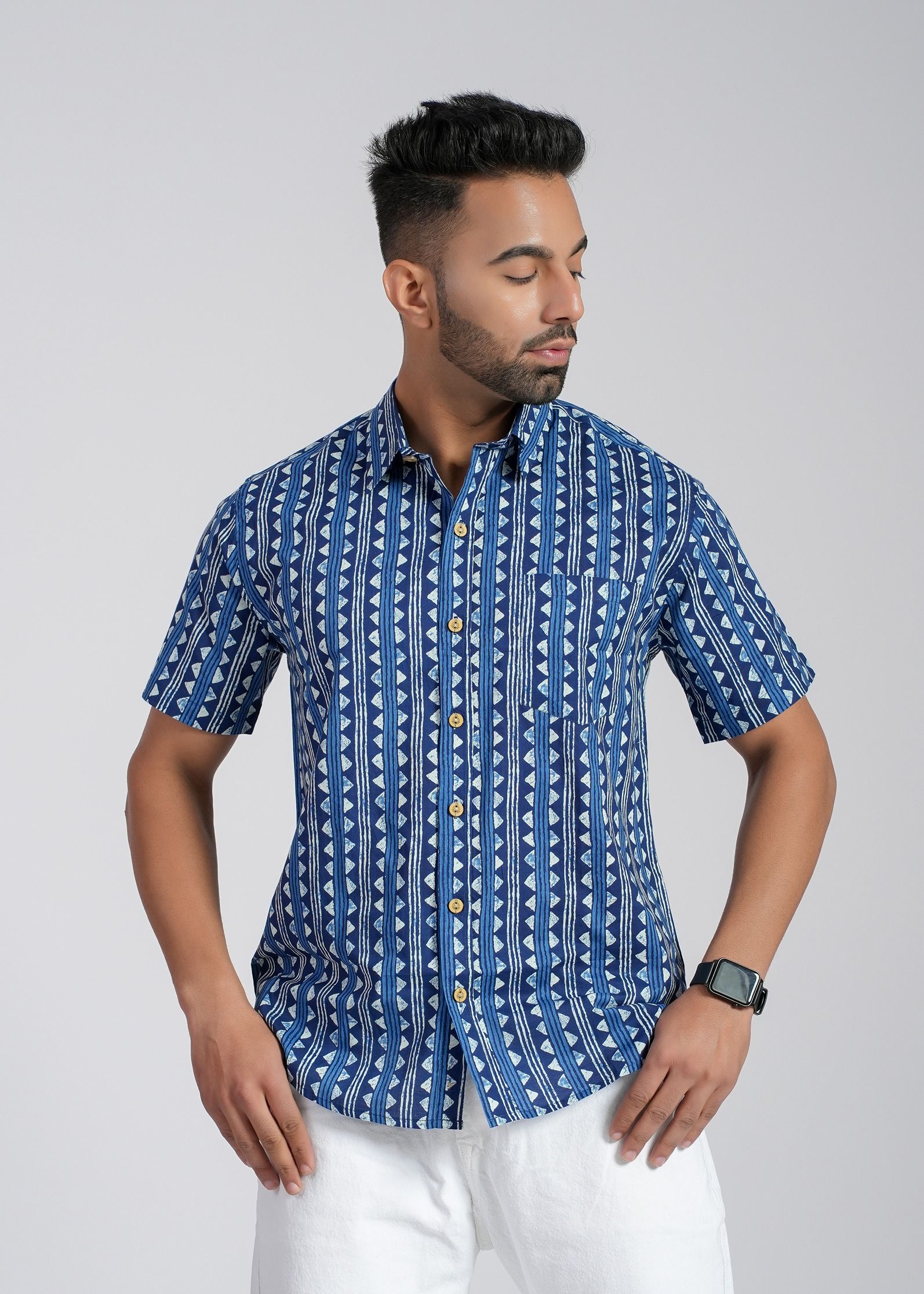 Cotton Curio Men Comfort Opaque Printed Casual Shirt-picture-16