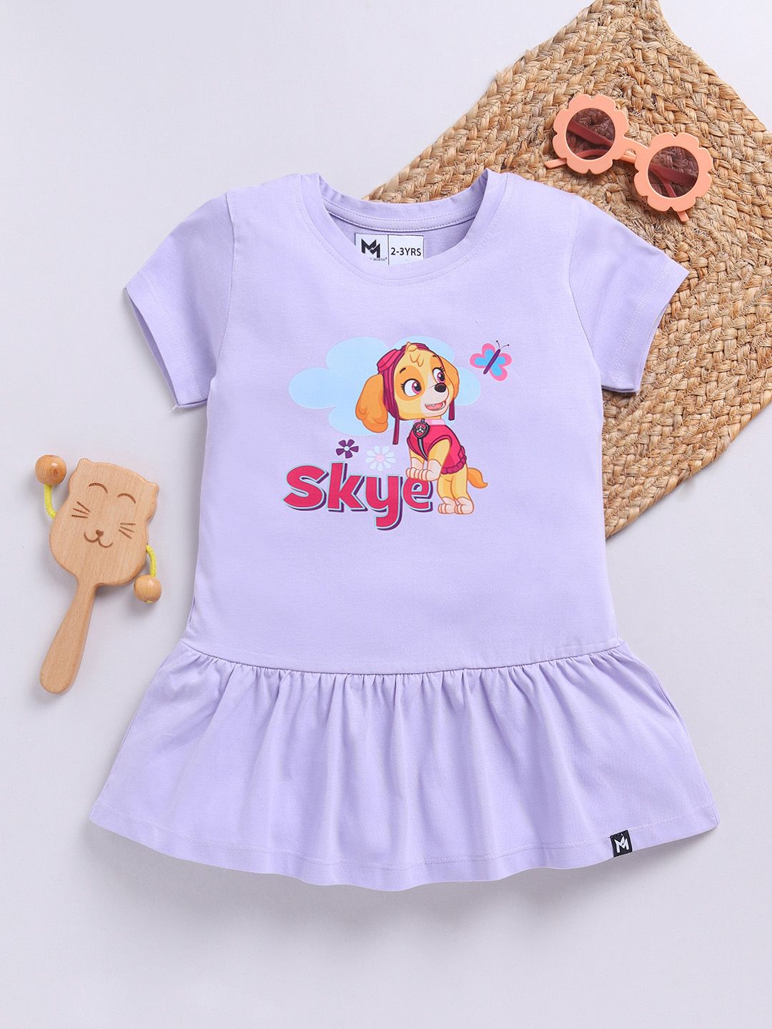 YK X Minute Mirth Girls PAW Patrol Printed Pure Cotton Fit & Flare Dress-picture-18