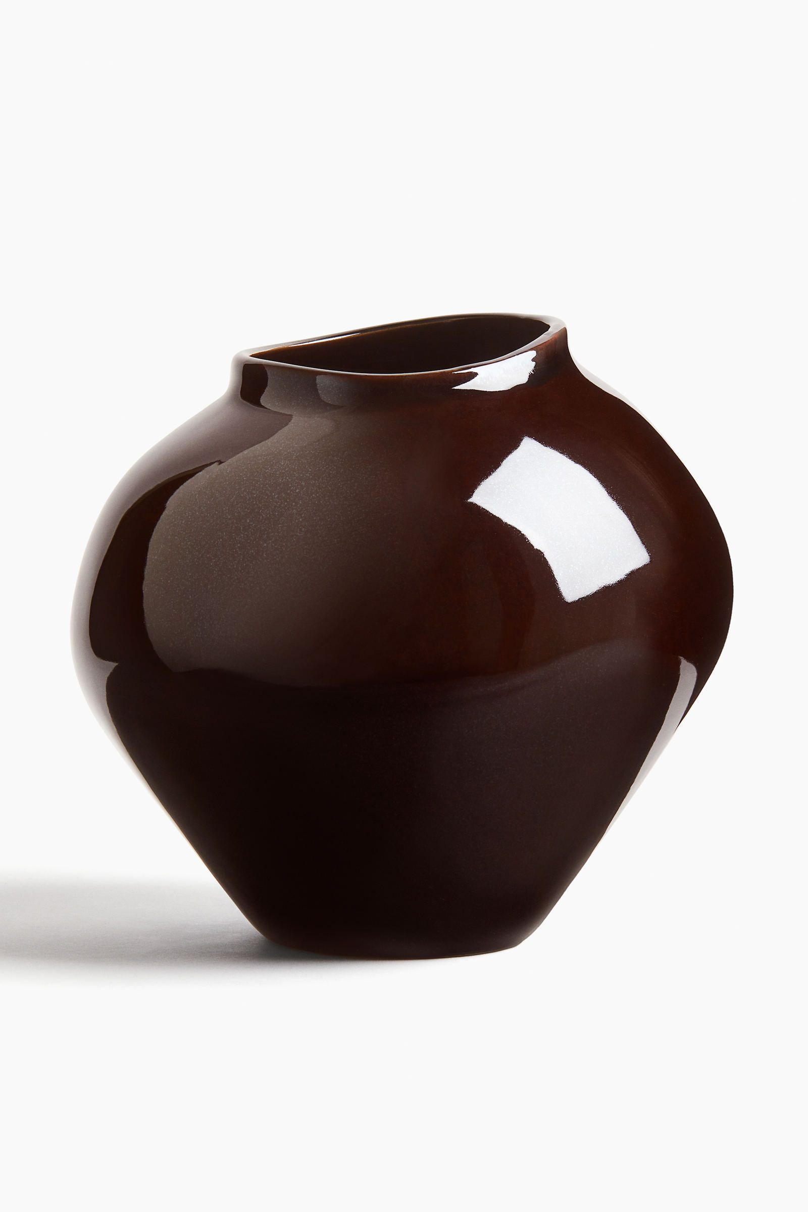 H&M Brown Large Irregular Stoneware Vase