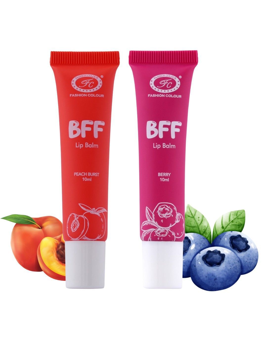 Fashion Colour Set Of 2 BFF Lip Balm - 10 ml Each - Peach Burst & Berry-picture-11