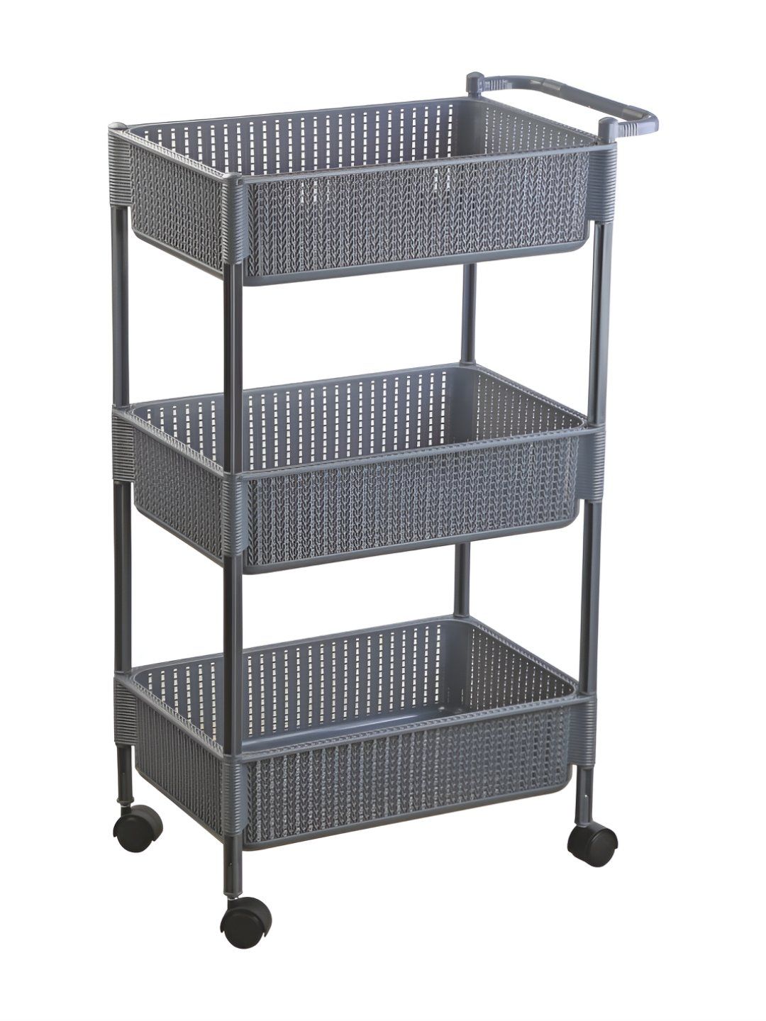 Nayasa Grey Portable Durable Storage Trolley Kitchen Shelf-picture-24