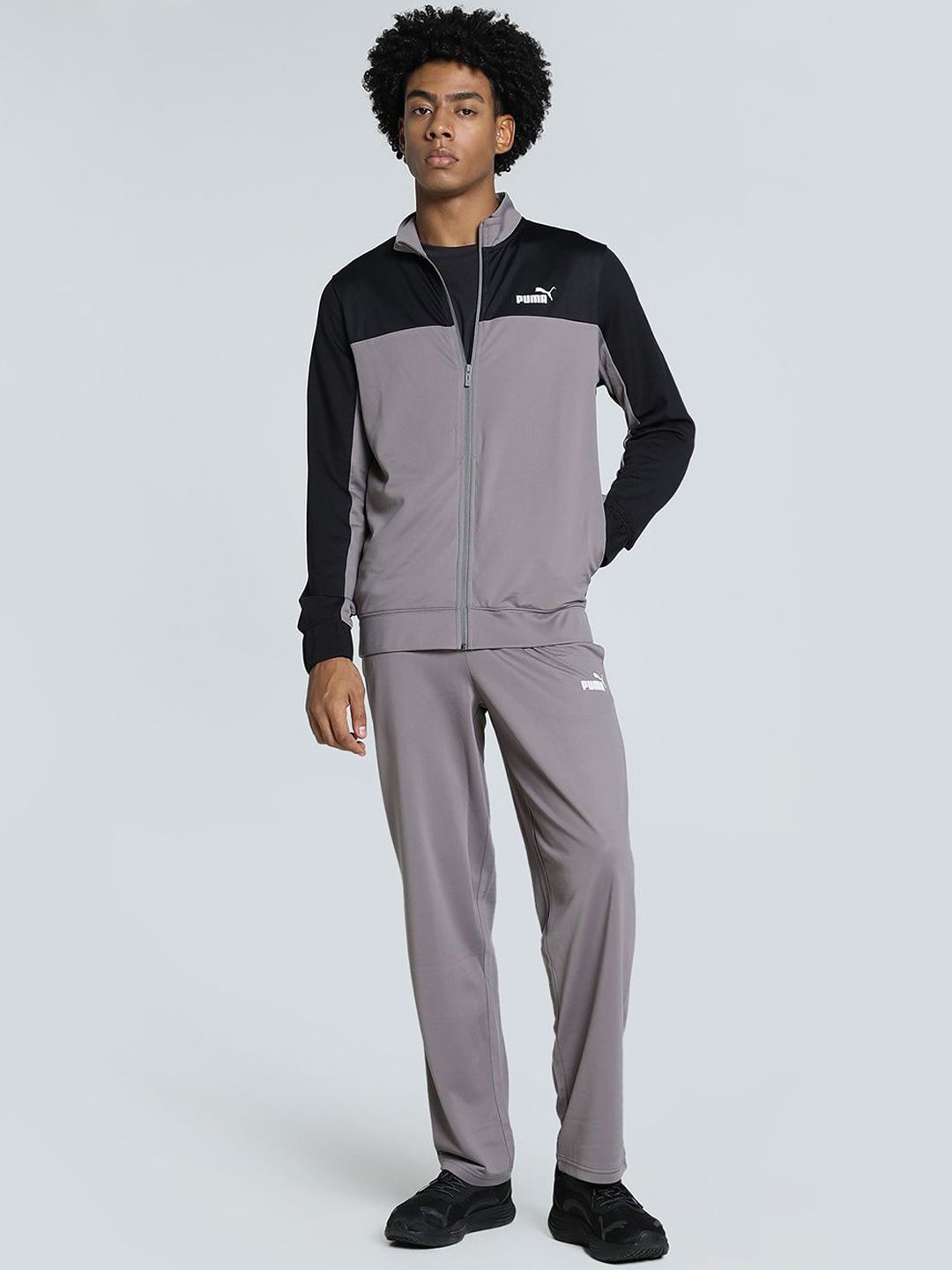 Puma Men Colourblocked Pure Cotton Long Sleeve Tracksuit-image-13