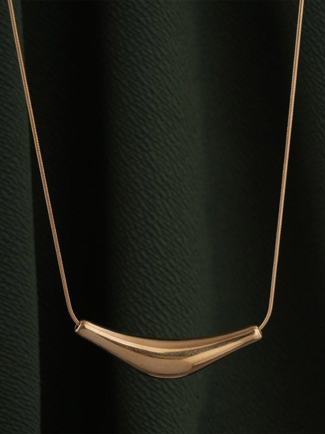 PALMONAS Gold-Plated Stainless Steel Waterproof & Anti-Tarnish Curved Bar Chain-picture-23