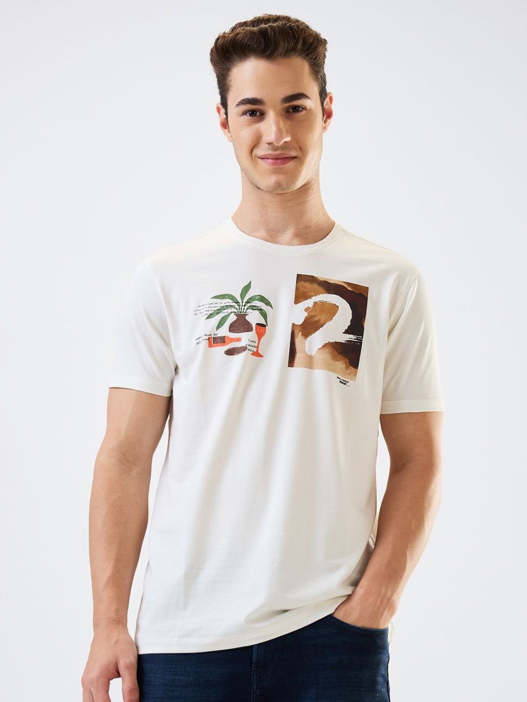 SPYKAR Men Graphic Printed Round Neck Cotton Slim Fit T-shirt-picture-17