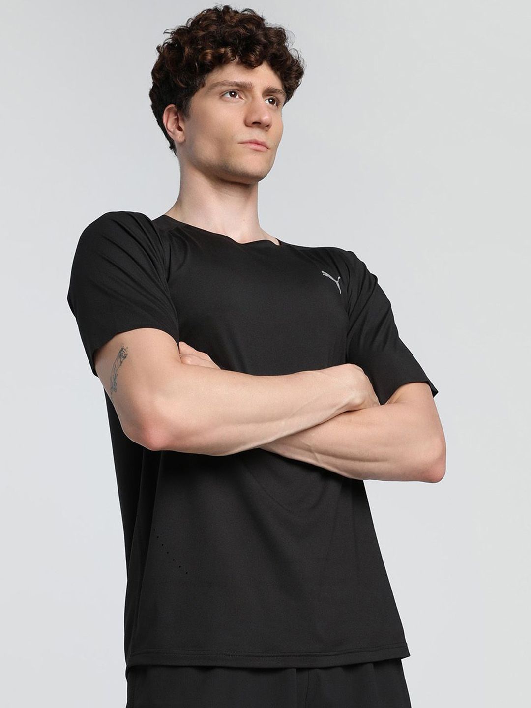 Puma Cloudspun Brand Logo Printed Short Sleeve Running T-Shirt-image-5