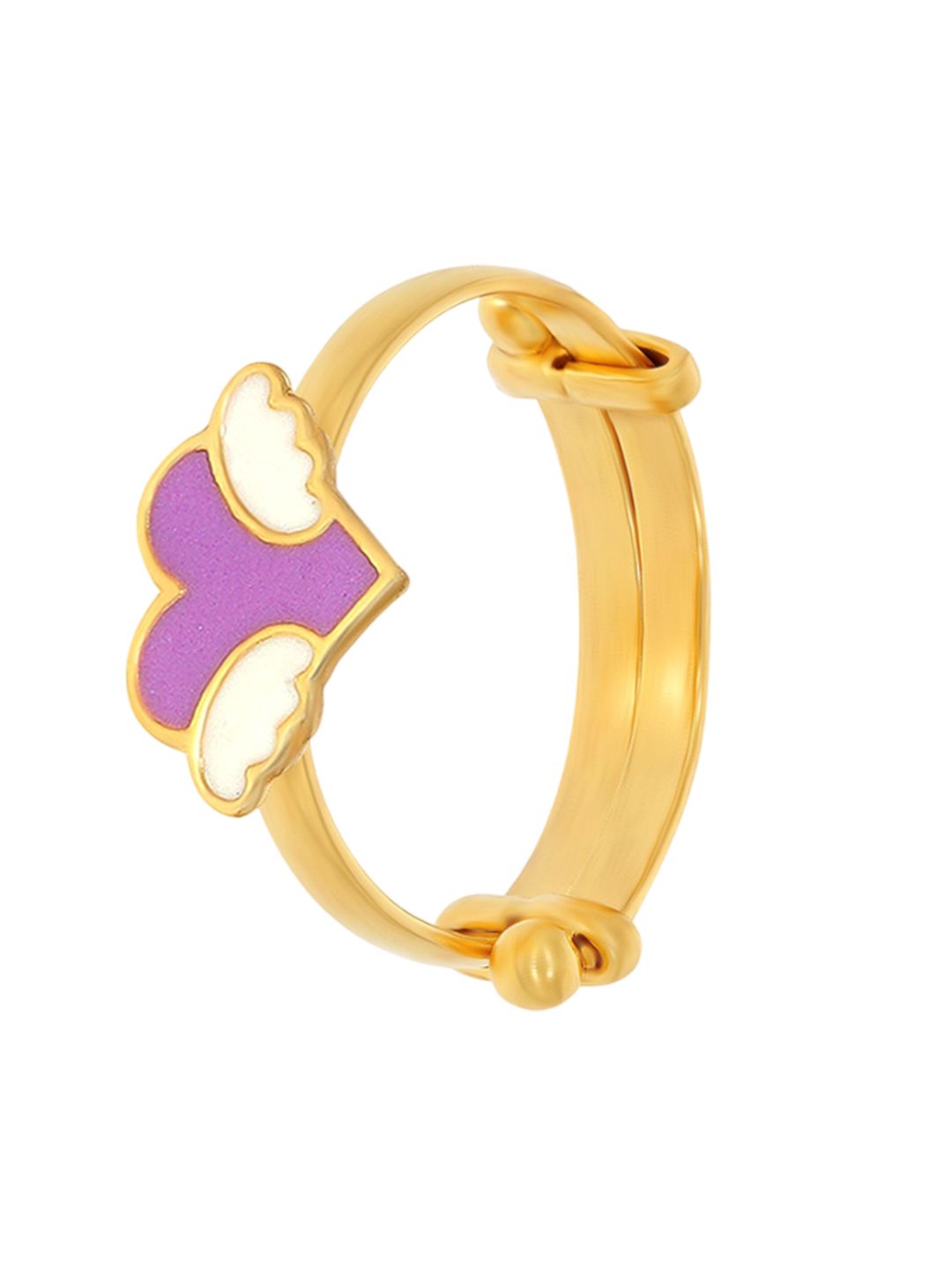 BHIMA 22K BIS Hallmark 916 Purity Yellow Gold Fairy Heart Kids Ring-image-27