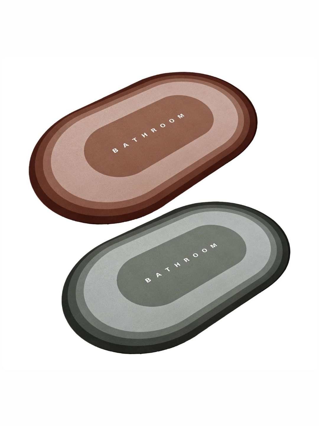 Cortina 2-Pcs Brown & Grey Printed 300 GSMBathRugs-picture-19