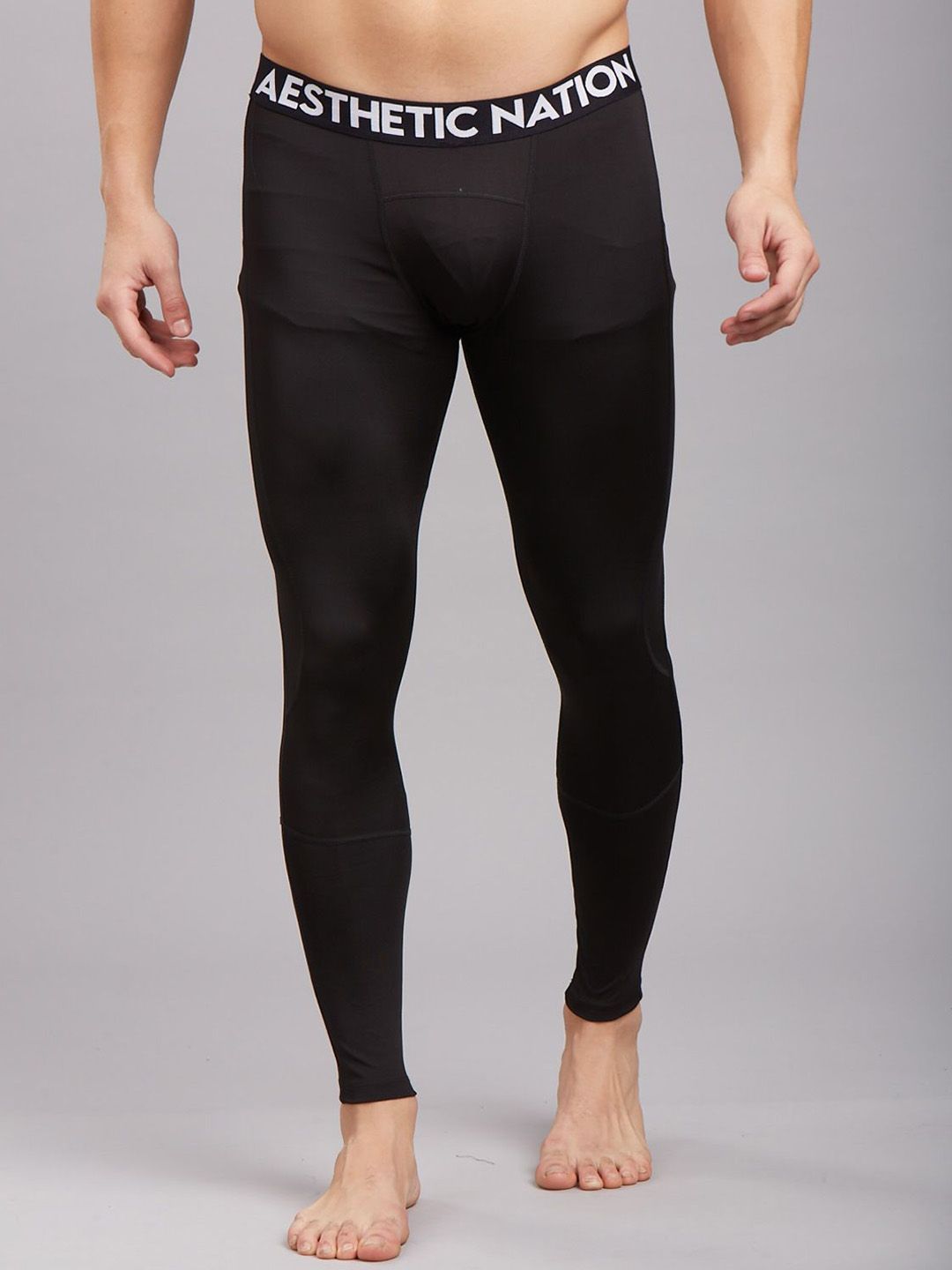 AESTHETIC NATION Skinny Fit Mid Rise Gym Tights-image-2