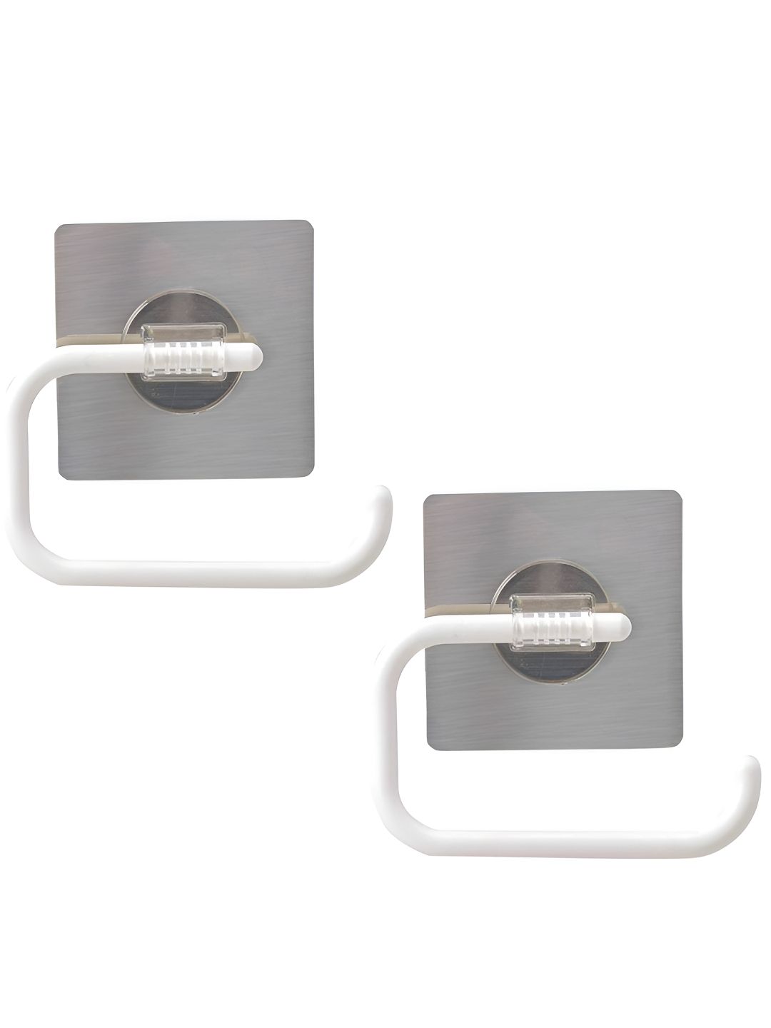 HOKIPO White 2 piece Solid Plastic Towel Holder-picture-45